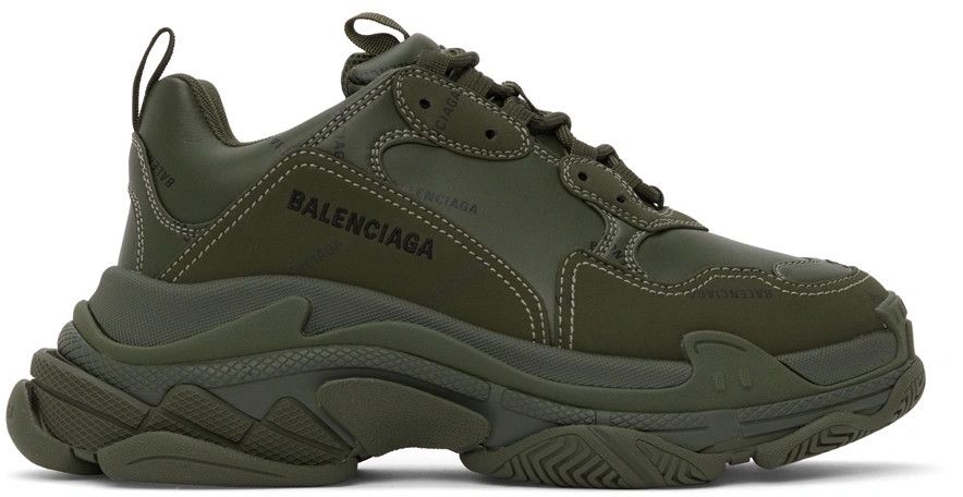 o1srvl11e0424 Triple S Logo/L/F Sneakers in Khaki/Black
