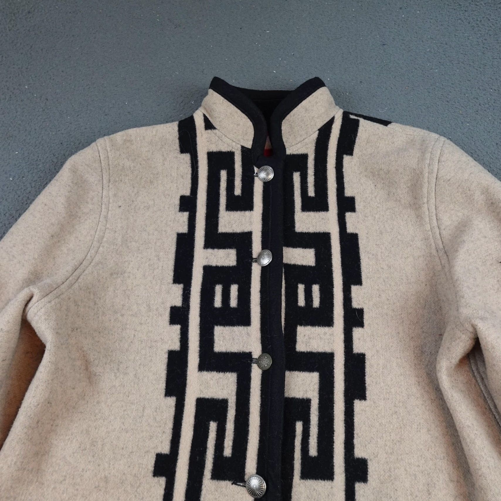 Native Native Santa Fe Coat Mens Medium Beige Wool Tribal Western Patterned Size US M / EU 48-50 / 2 - 5 Thumbnail