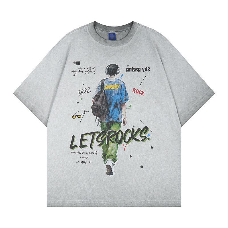 Japanese Brand Distressed anime boy print short-sleeved t-shirt for men Size US M / EU 48-50 / 2 - 1 Thumbnail