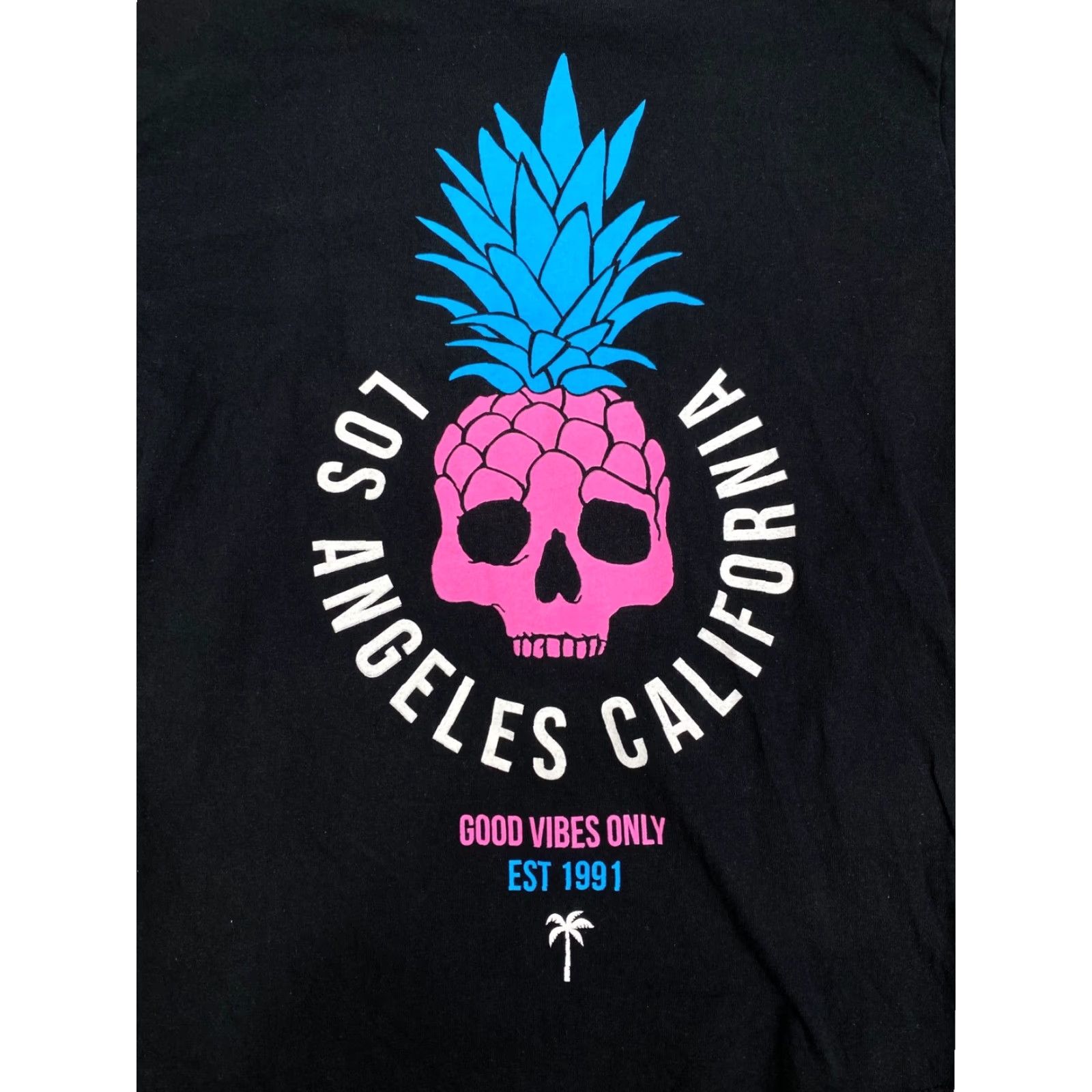 Vintage Poison Mens Black Long Sleeve T-Shirt Size M Skull Pineapple Good Vibes Only 1242 Size US M / EU 48-50 / 2 - 2 Thumbnail