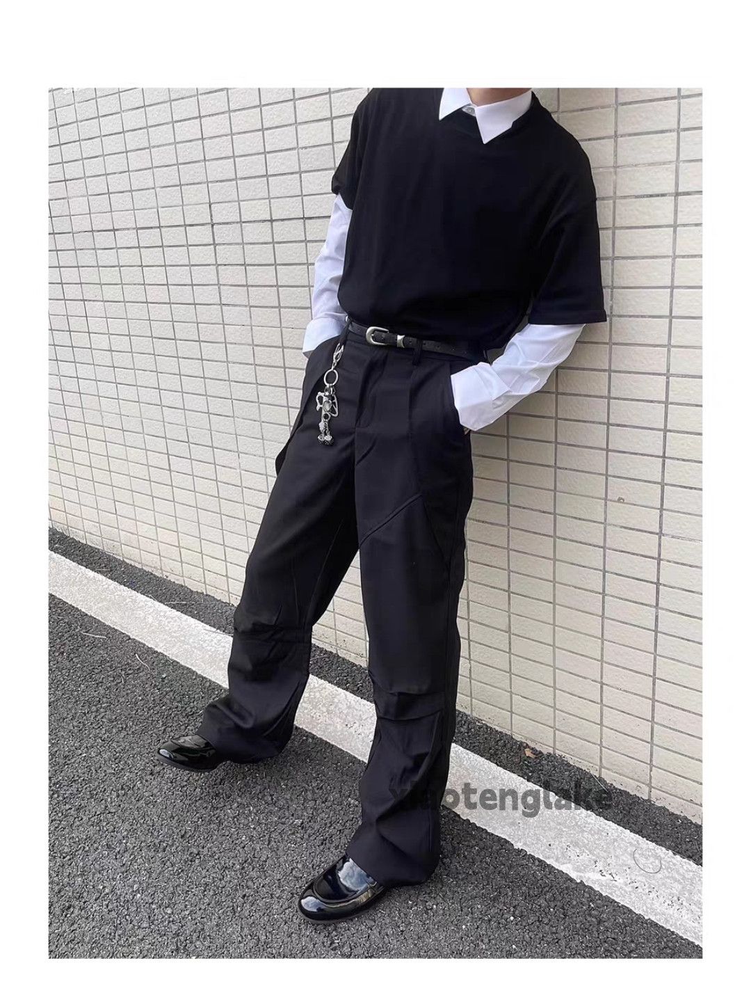 Designer × Japanese Brand × Vintage retro dance punk flared yuppie pleated patchwork pants Size US 34 / EU 50 - 1 Thumbnail