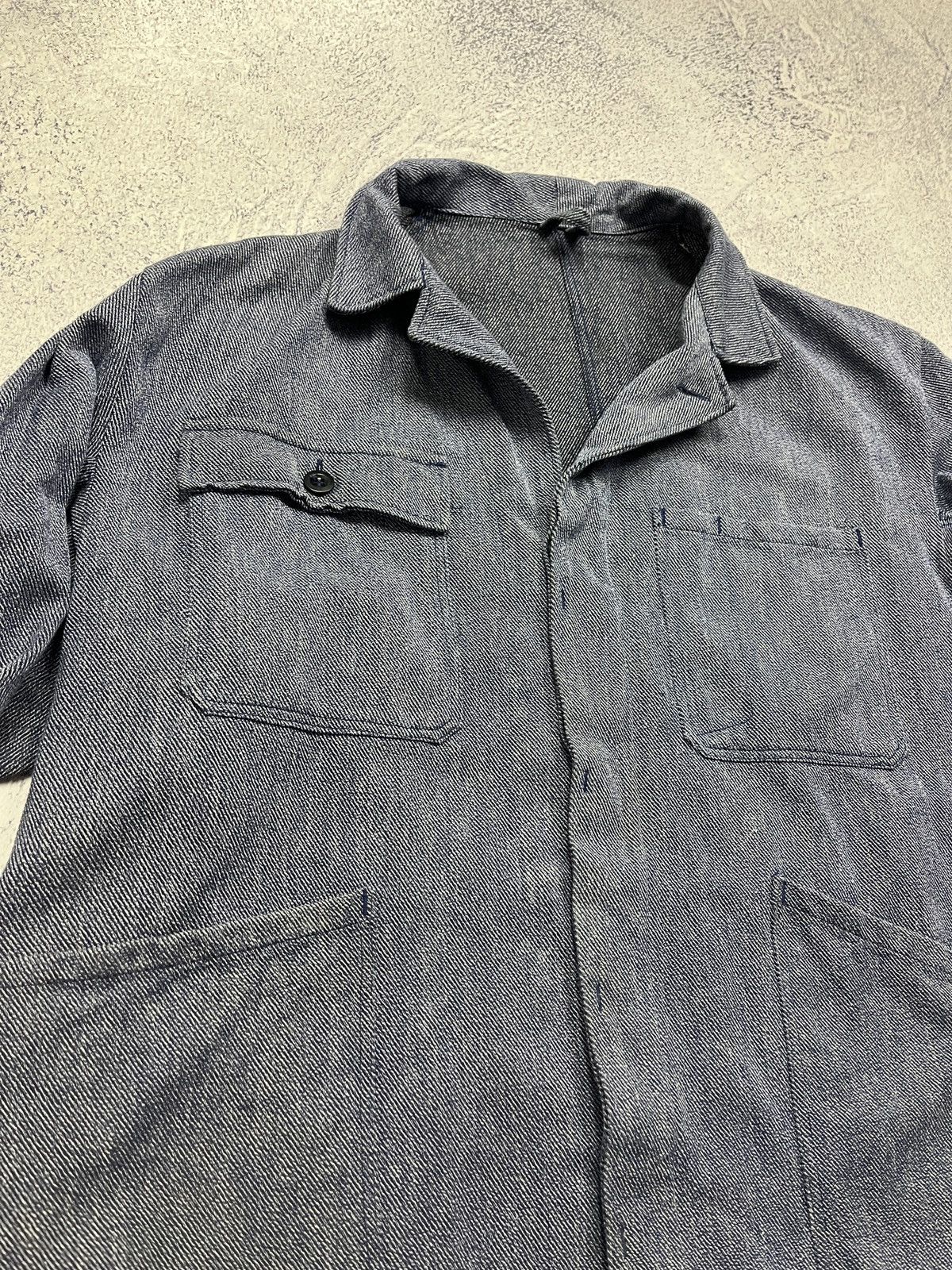 Vintage Vintage 90's French Work Denim Jacket Le Laboureur Lutteurs Size US L / EU 52-54 / 3 - 9 Thumbnail