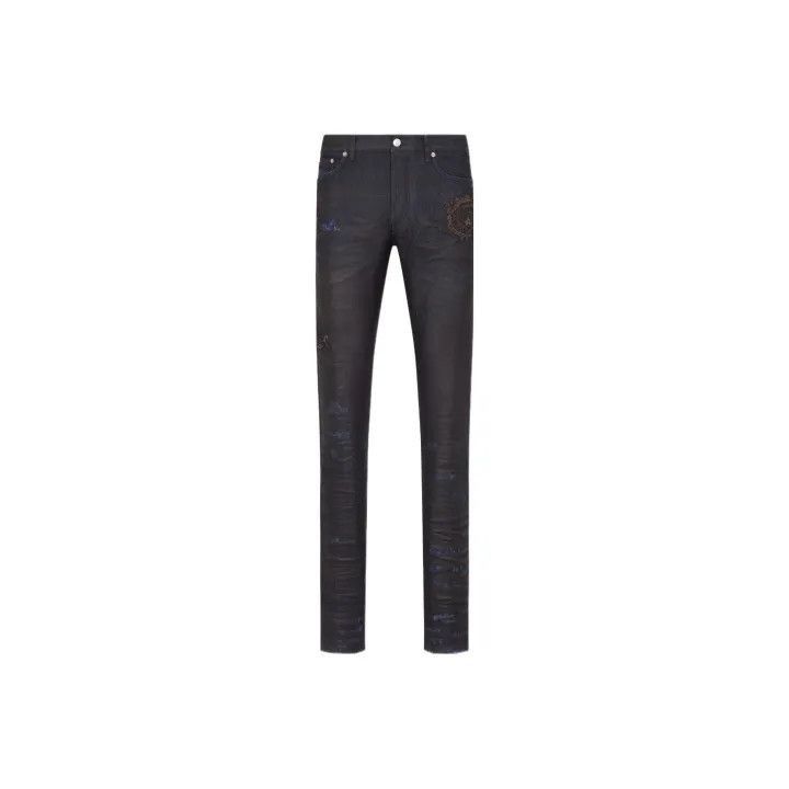 Dior Dior Dior x Travis Scott Logo Embroidered Denim Pants 0079 Size US 31 - 1 Thumbnail