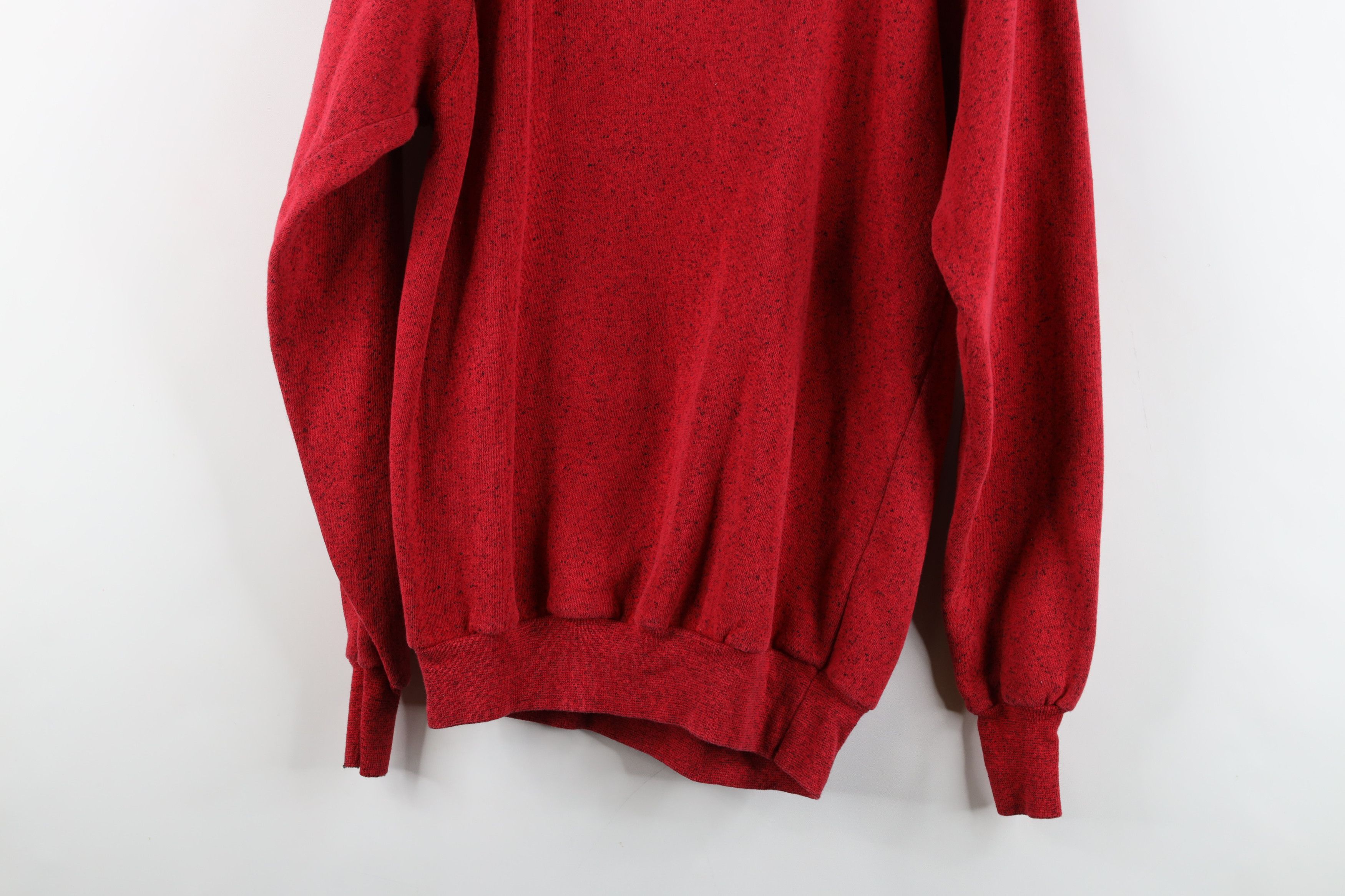 Vintage Vintage 90s Streetwear Speckled Raglan Sweatshirt Red USA Size XL / US 12-14 / IT 48-50 - 10 Thumbnail