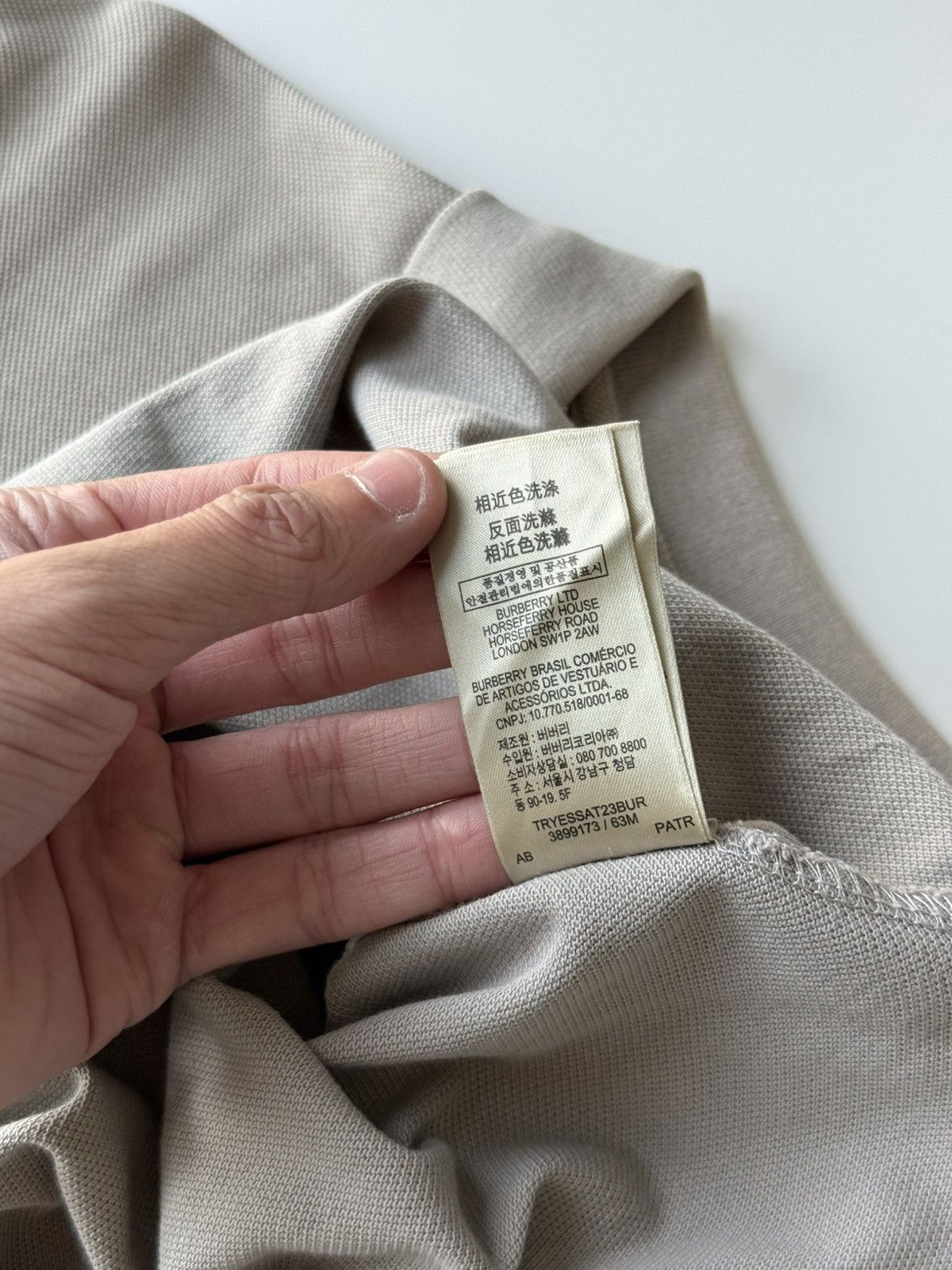 Burberry Burberry Label Men Embroidery Logo Polo Tee Gray Size US L / EU 52-54 / 3 - 12 Thumbnail