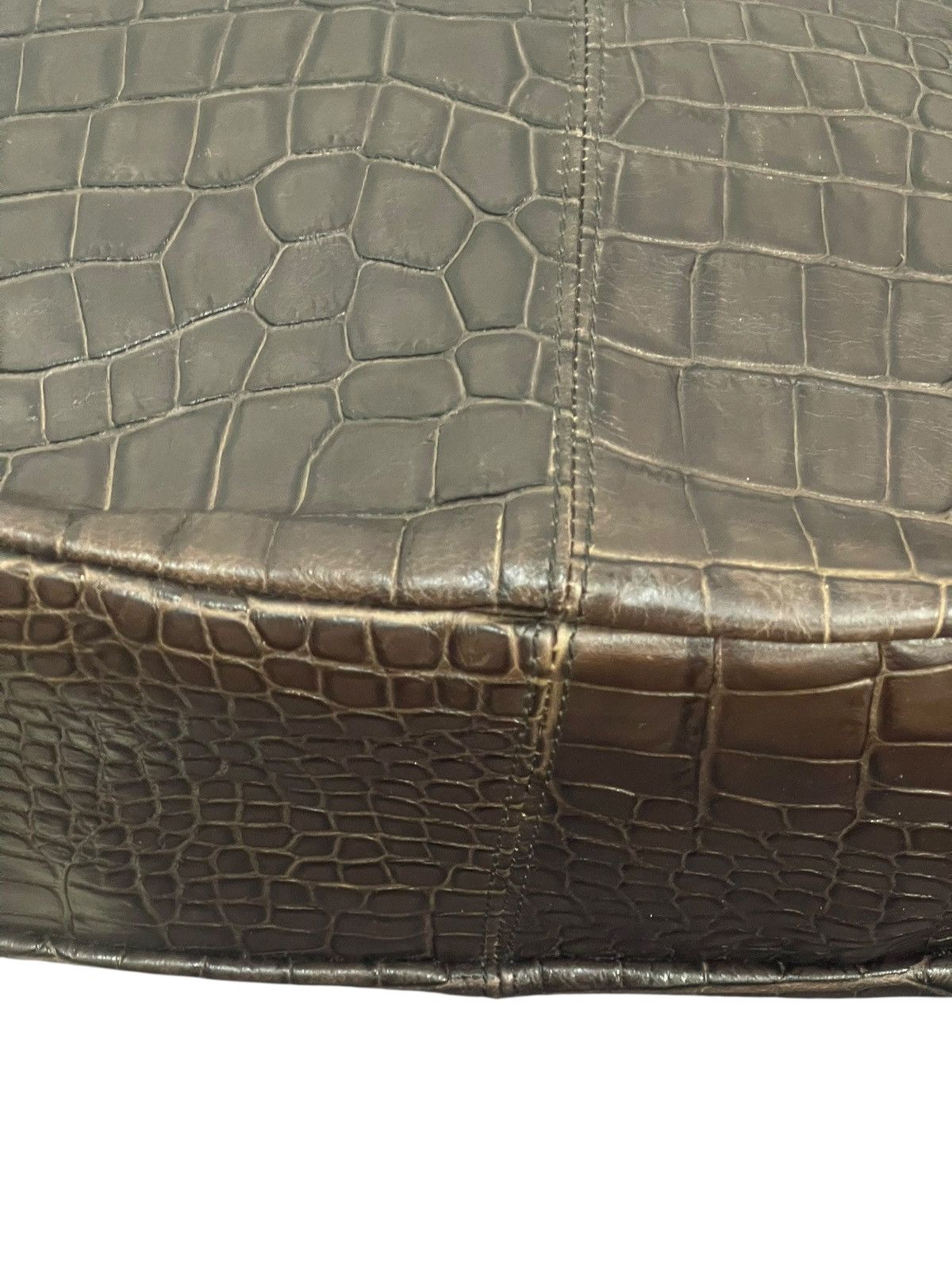 Genuine Leather Crocodile Embossed Palio Full Leather Shoulder Bag 2🟩1 Size ONE SIZE - 8 Thumbnail