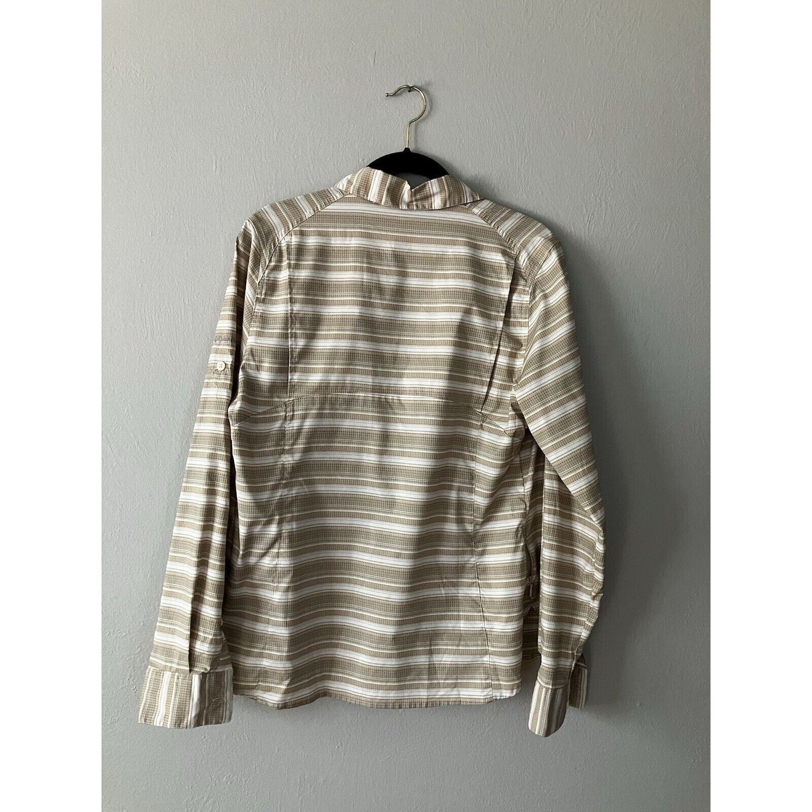 Columbia Columbia Button Up Shirt Women's Med Beige white Long Sleeve Size M / US 6-8 / IT 42-44 - 2 Thumbnail
