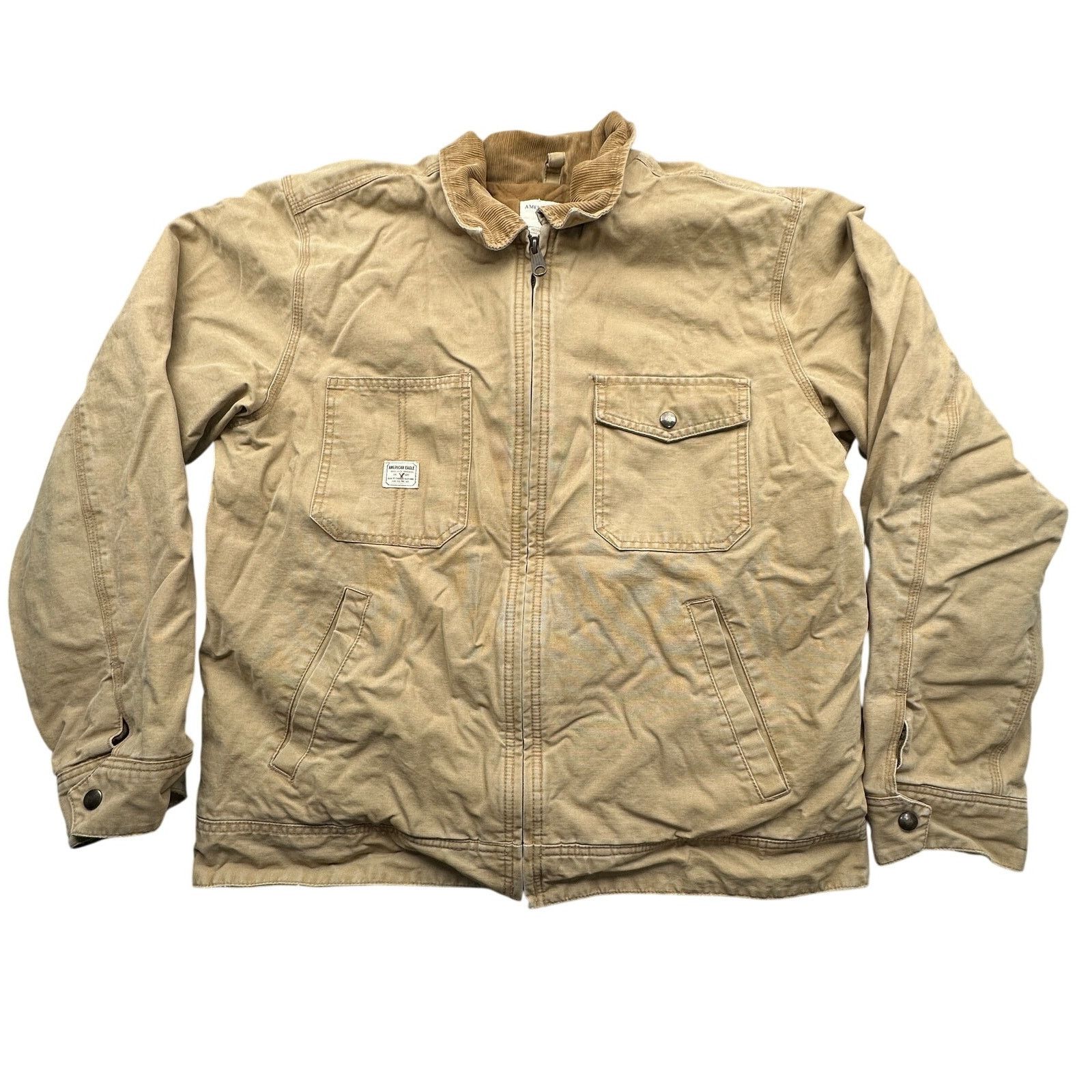 American Eagle Outfitters American Eagle Duck Canvas Lined Work Jacket Mens Large Zip Size US L / EU 52-54 / 3 - 1 Thumbnail