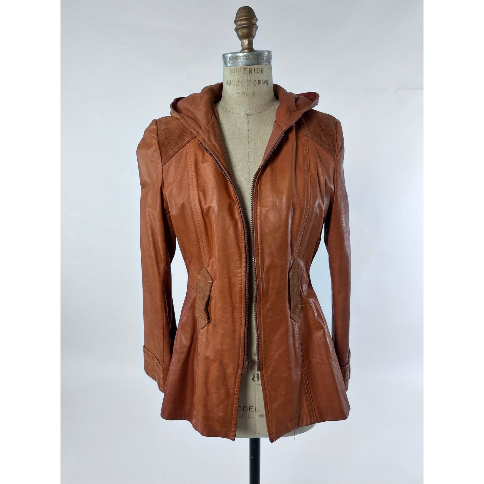 Other VTG Hooded Leather Jacket Cottagecore Festival Boho S/M Size S / US 4 / IT 40 - 3 Thumbnail