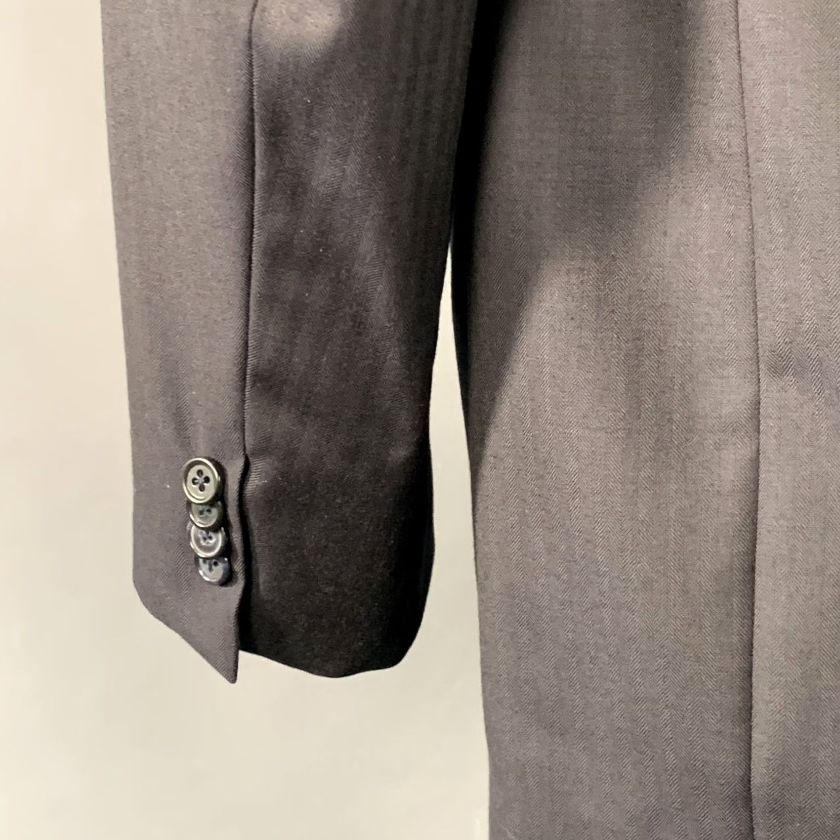 Vintage O'CONNELL'S Suit Size 42 Long Navy Herringbone Wool Notch Lapel Size 42R - 6 Thumbnail