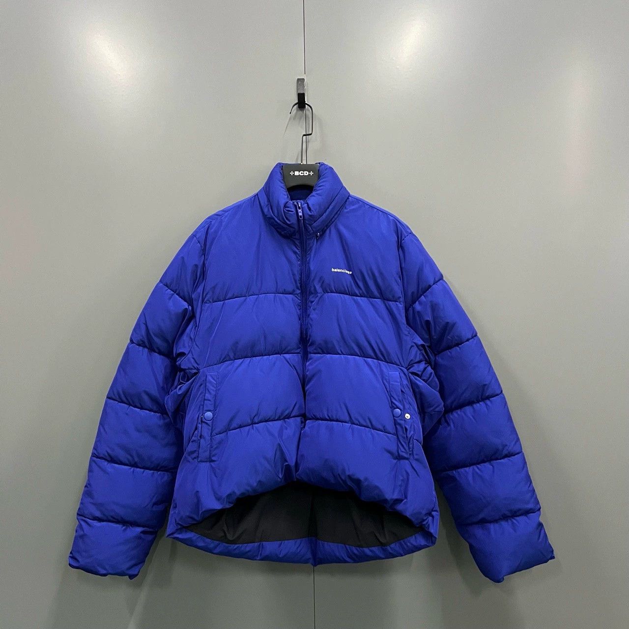 Balenciaga Blue Small Logo Down Jacket - dmc