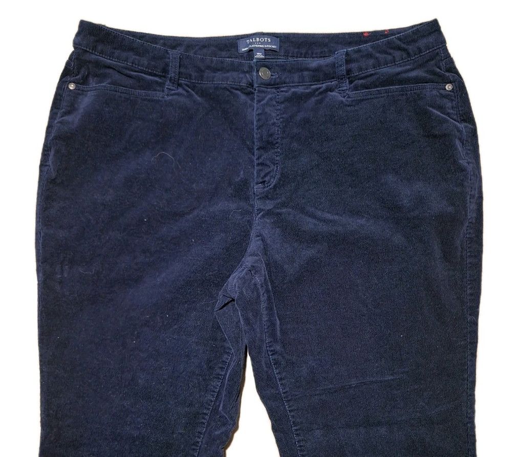Talbots Talbots Simply Flattering 5 Pocket Straight Navy Corduroy Pa Size 40" / US 18 - 8 Thumbnail