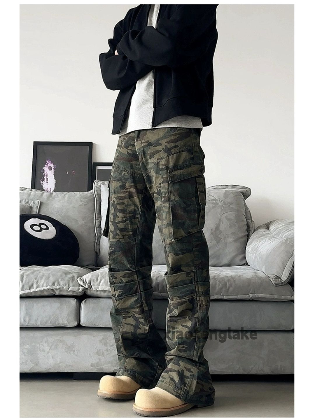 Designer × Vintage washed faded utility skate hiphop pleated cargo pants Size US 34 / EU 50 - 1 Thumbnail