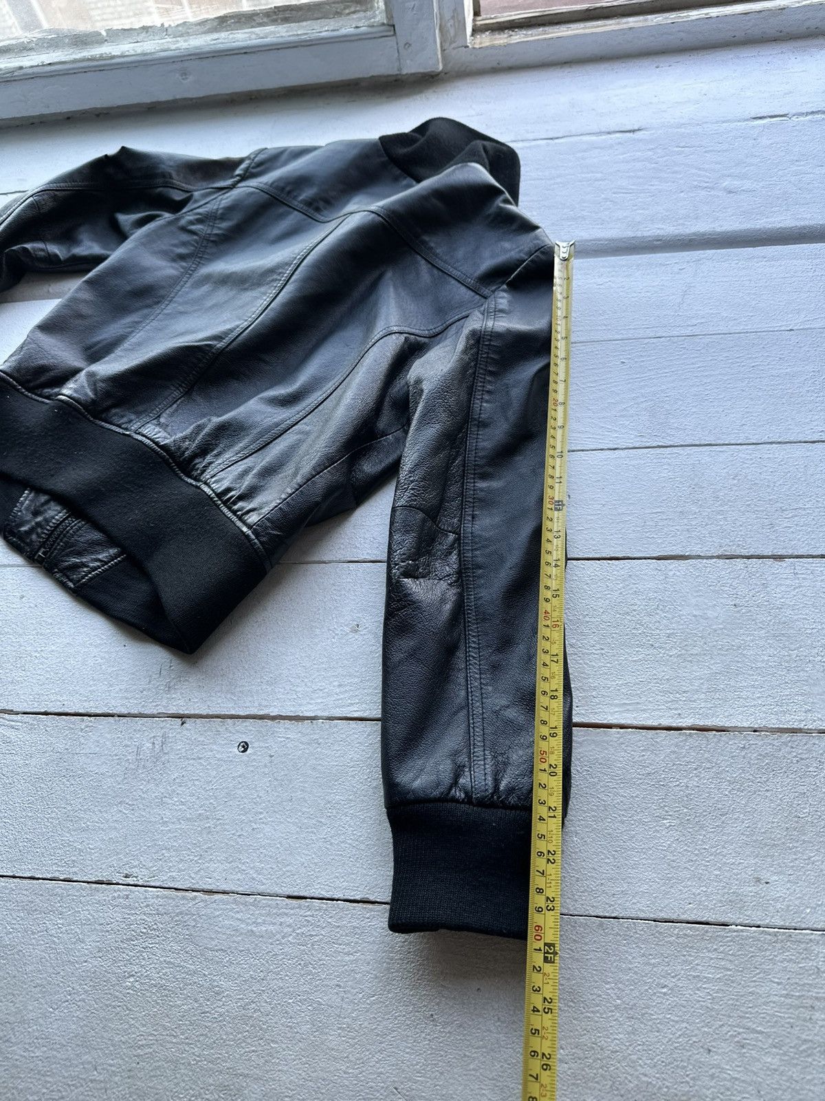 Other 🚨Y2K RICK OWENS TYPE DIRTY SLIM FIT ZIP LEATHER JACKET Size L / US 10 / IT 46 - 14 Thumbnail
