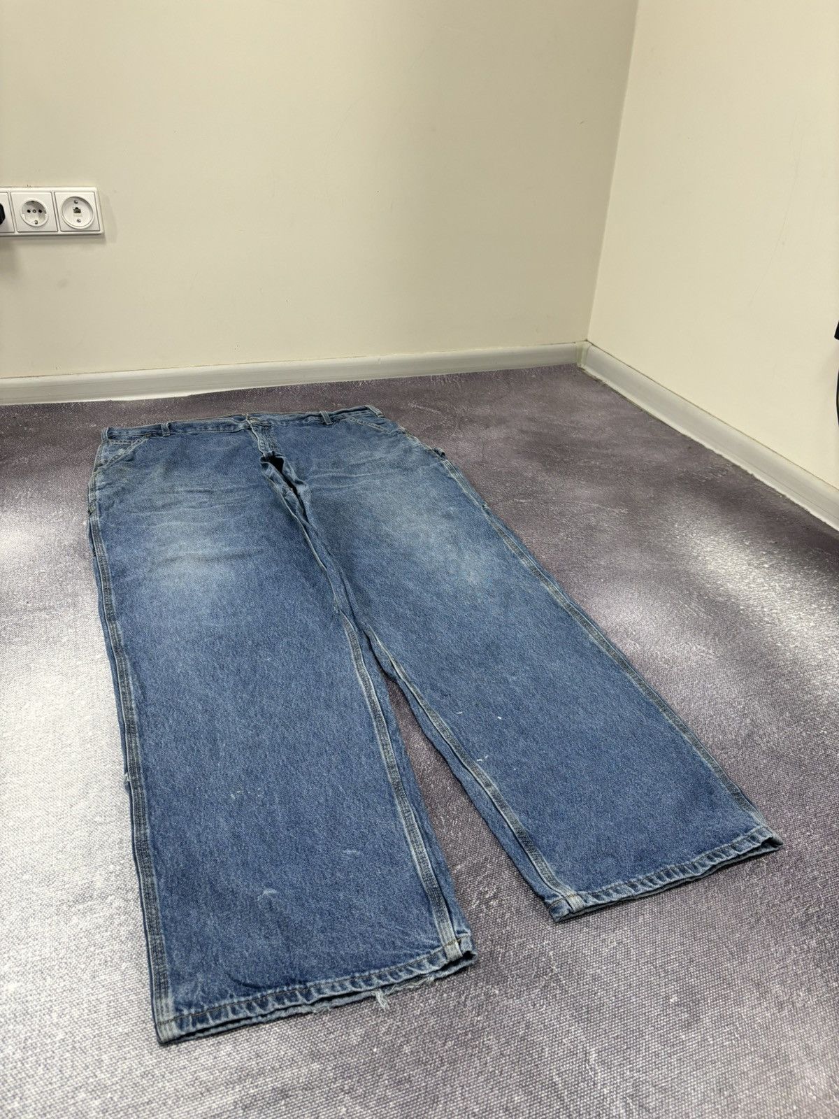 Carhartt Vintage 90s Carhartt USA Blue Denim Work Hype Baggy Jeans Size US 42 / EU 58 - 12 Thumbnail