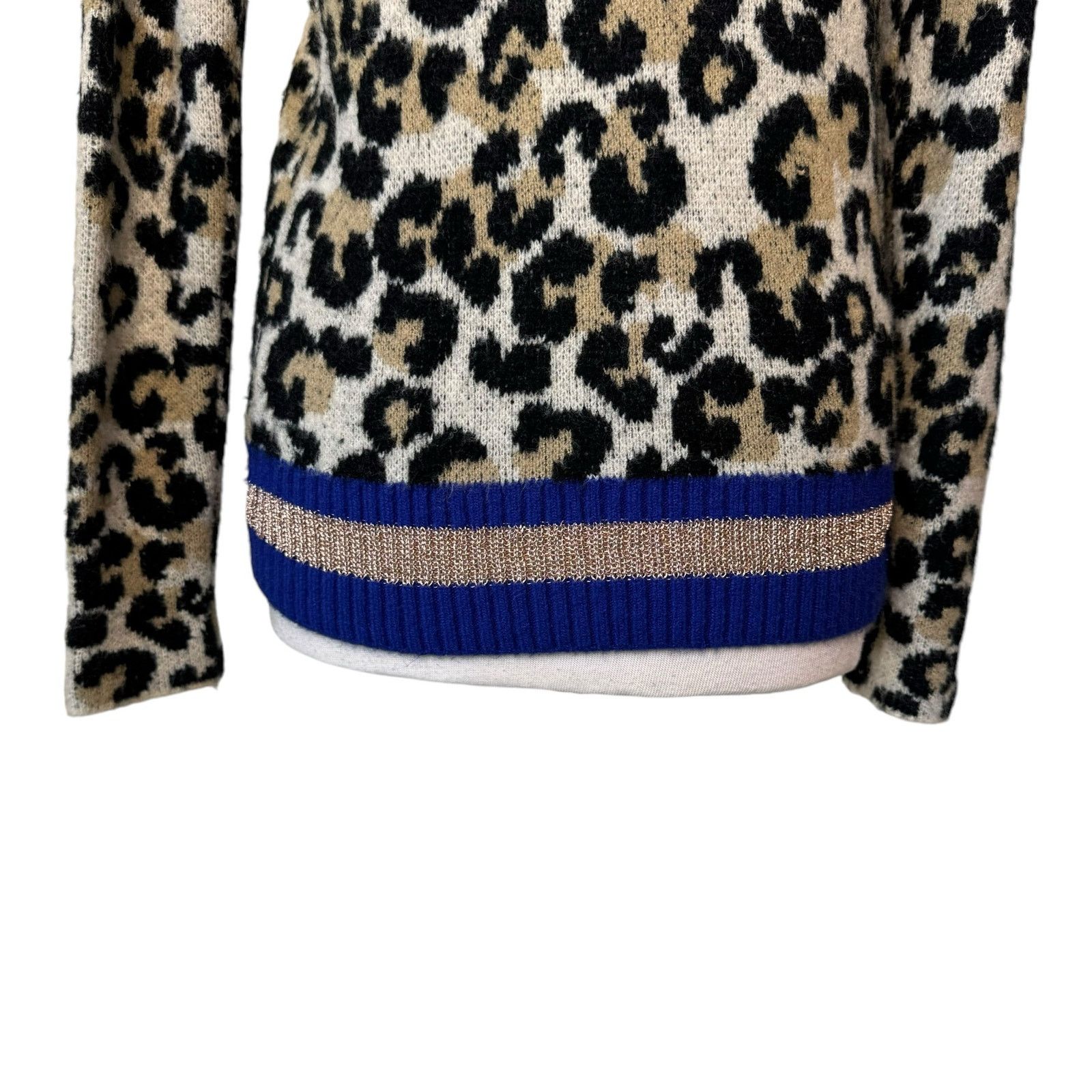 Central Park West CENTRAL PARK WEST Leopard Lurex Crew Wool Blend Metallic Size S / US 4 / IT 40 - 10 Thumbnail