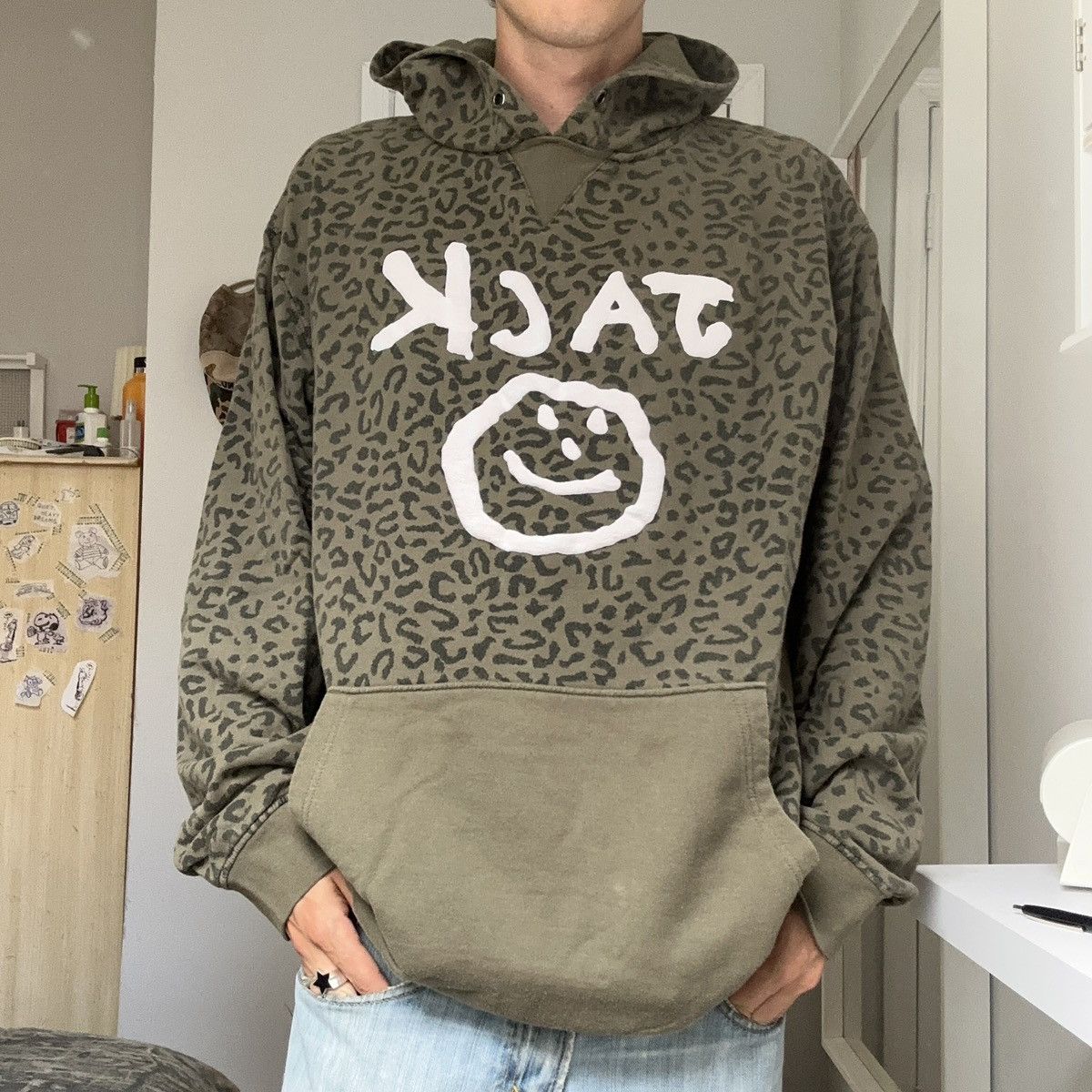 Vintage Green Leopard Happy Jack Custom Puff Print Volcom Hoodie Size US XL / EU 56 / 4 - 1 Thumbnail