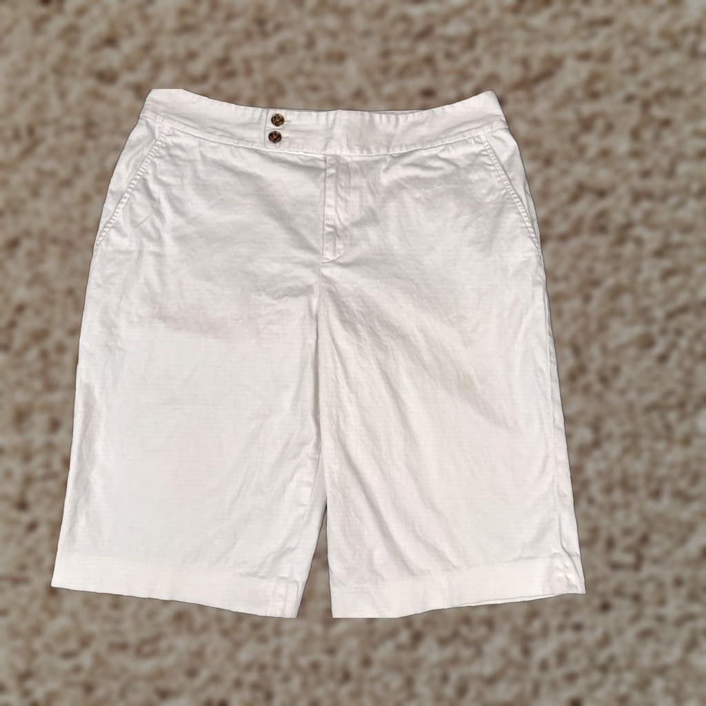 Ralph Lauren Lauren Ralph Lauren Shorts Womens 12 White Bermuda Chino Golf Dressy Casual Size 34" / US 12 / IT 48 - 1 Thumbnail