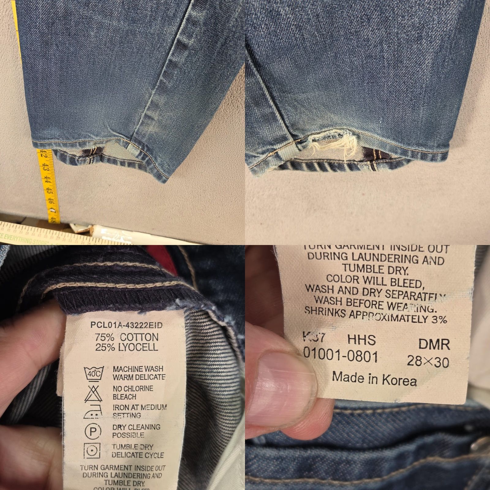 Levi's Levi's Jeans Mens Regular Straight Distressed Blue Denim 27x30 Mid Wash Frayed Hems 27 Inseam Regular Fit Pattern: Solid Size US 27 - 10 Thumbnail