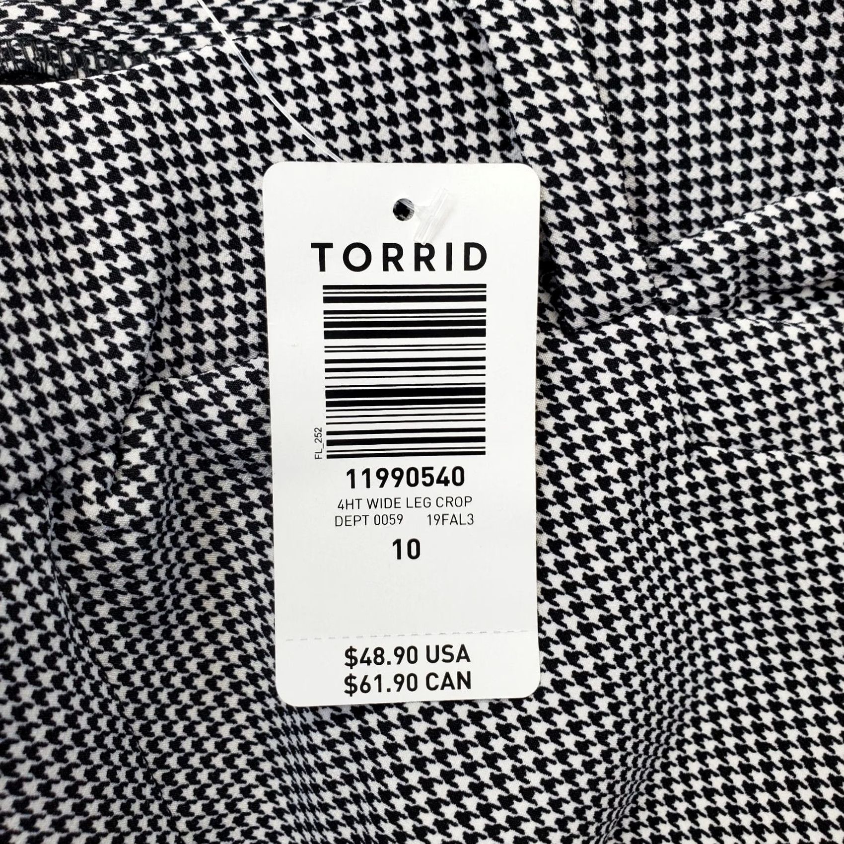 Torrid Torrid Cropped Pants Women's 10 Multi Houndstooth Wide-Leg Pants XS? Size 32" / US 10 / IT 46 - 7 Thumbnail
