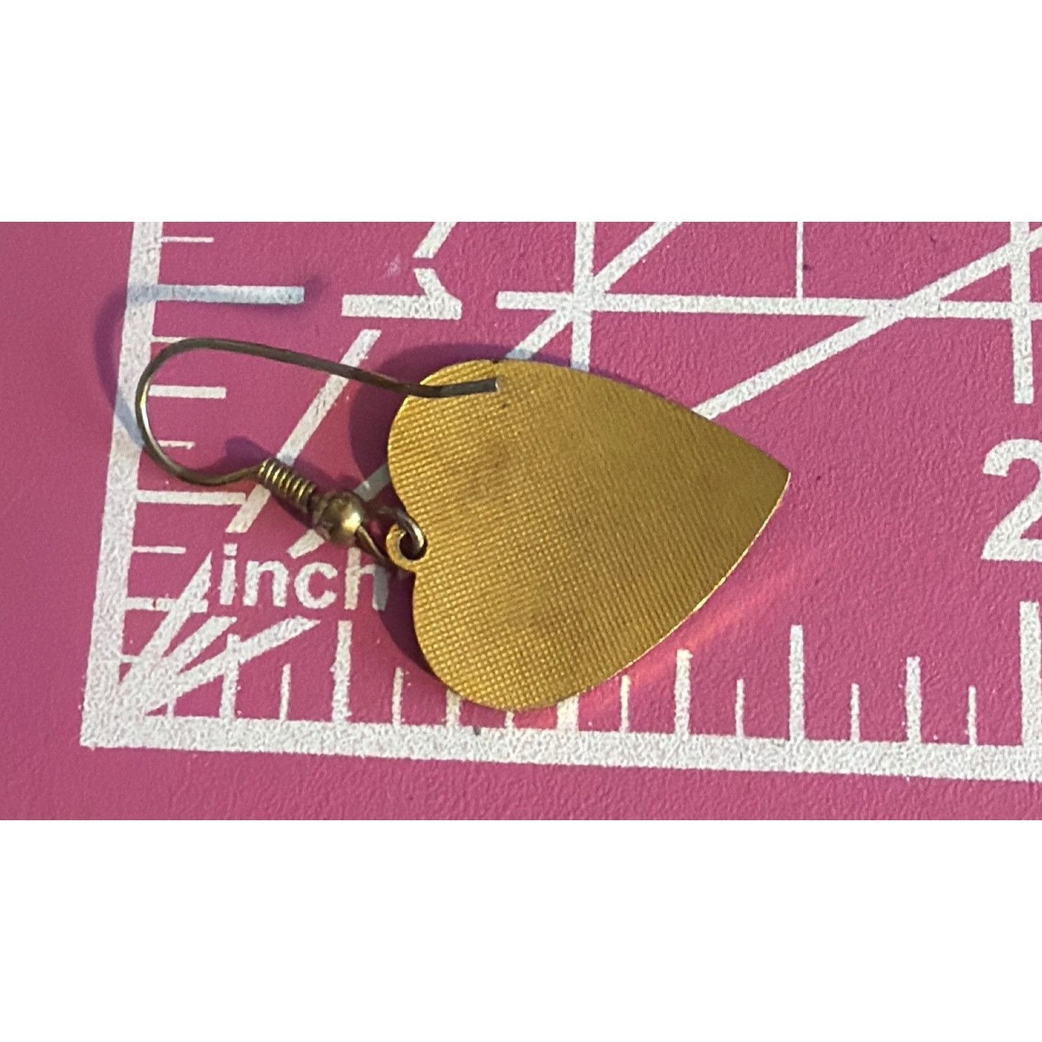 Other Vintage Cloisonne Dangle Earrings Gold Tone Heart Flowers Ho Size ONE SIZE - 4 Thumbnail
