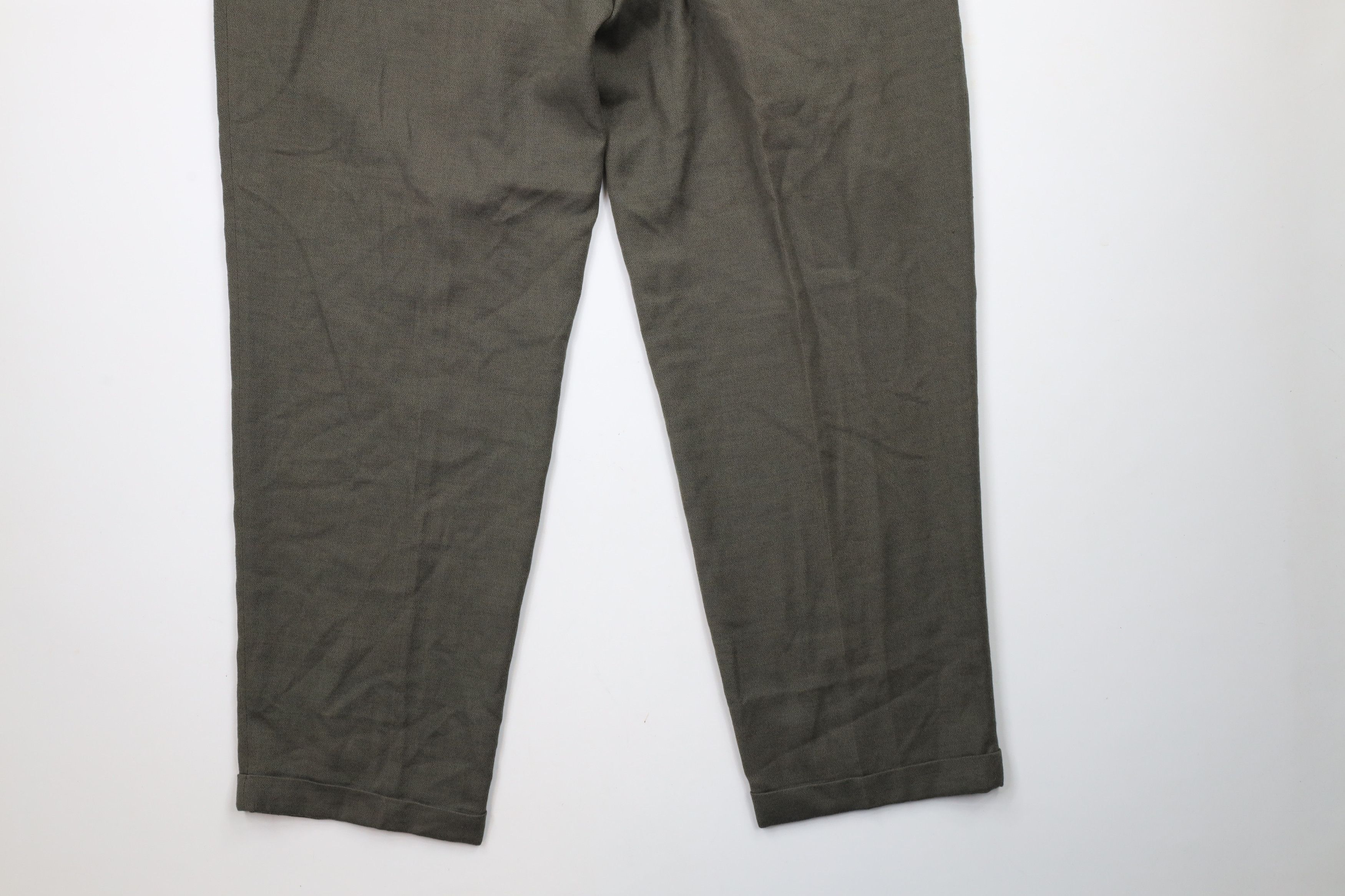 Vintage Vintage 90s Streetwear Wool Blend Wide Leg Chino Pants Green Size US 42 / EU 58 - 12 Thumbnail