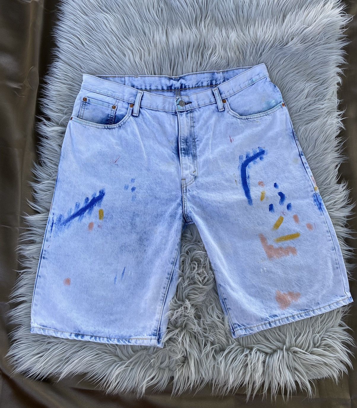 Levi's Levi’s 569 Distressed Painted Bleached Baggy Jeans Shorts 38 Size US 38 / EU 54 - 8 Thumbnail