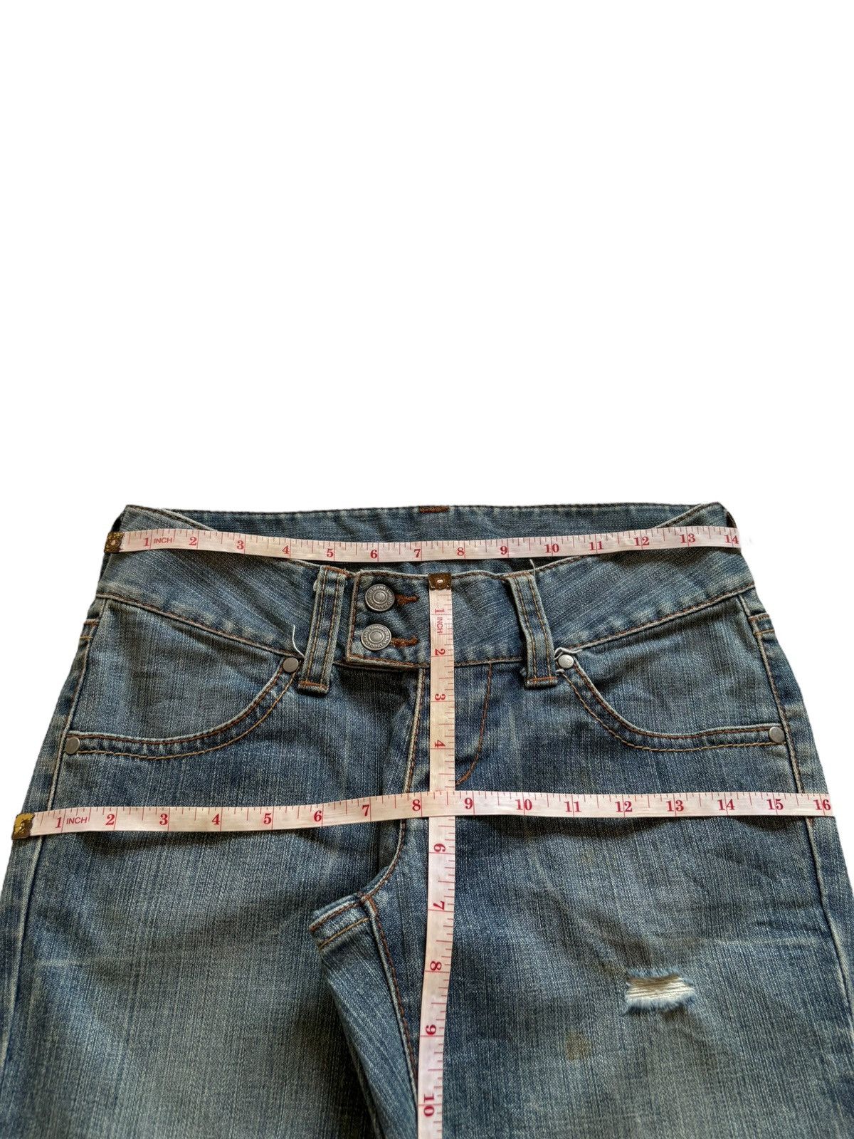 Japanese Brand × Uniqlo Vintage Uniqlo Mud Wash Distressed Bootcut Flare Blue Jeans Size US 28 / EU 44 - 12 Thumbnail
