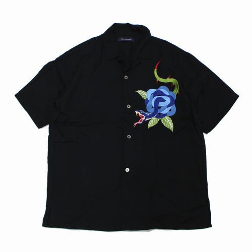 John Undercover Shirt Embroidery open collar short sleeve tencel