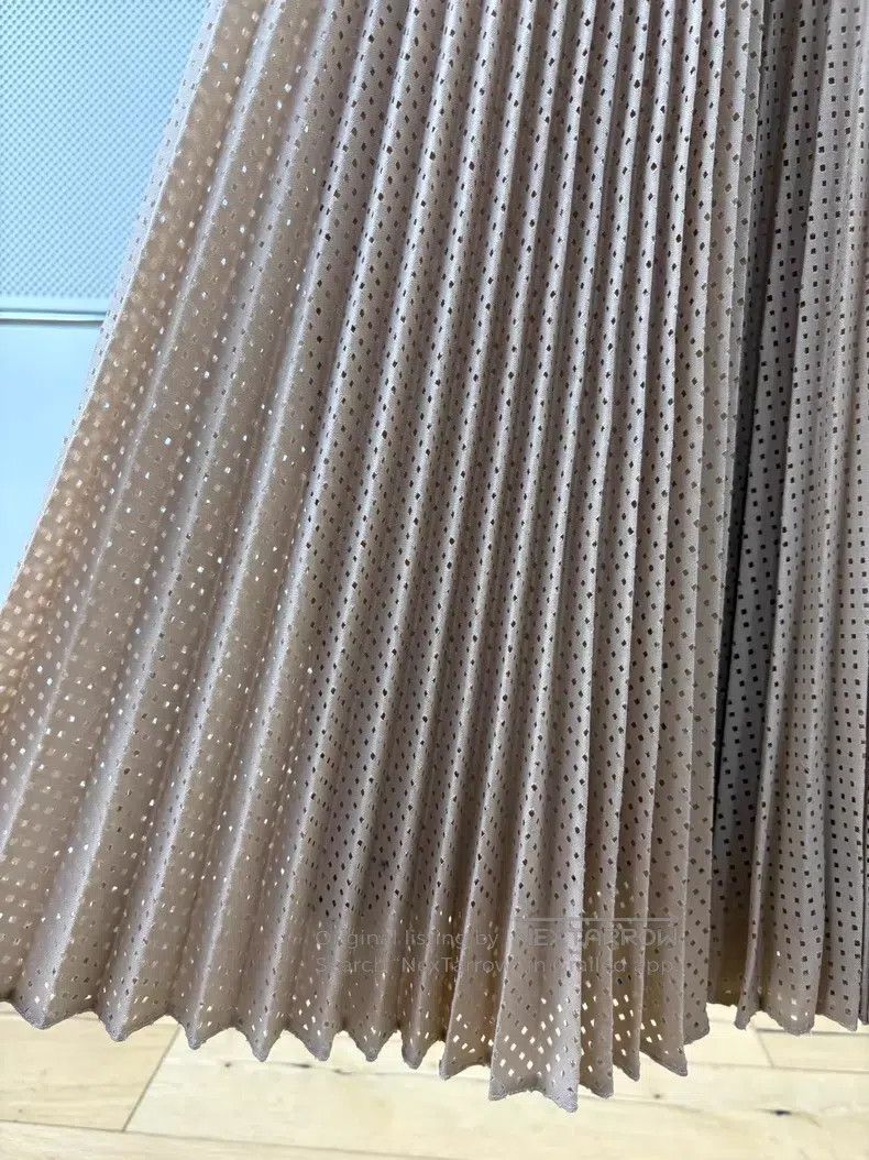 Fendi Fendi Khaki Floral Beaded Openwork Pleated Strapless Dress Size XS / US 0-2 / IT 36-38 - 5 Thumbnail