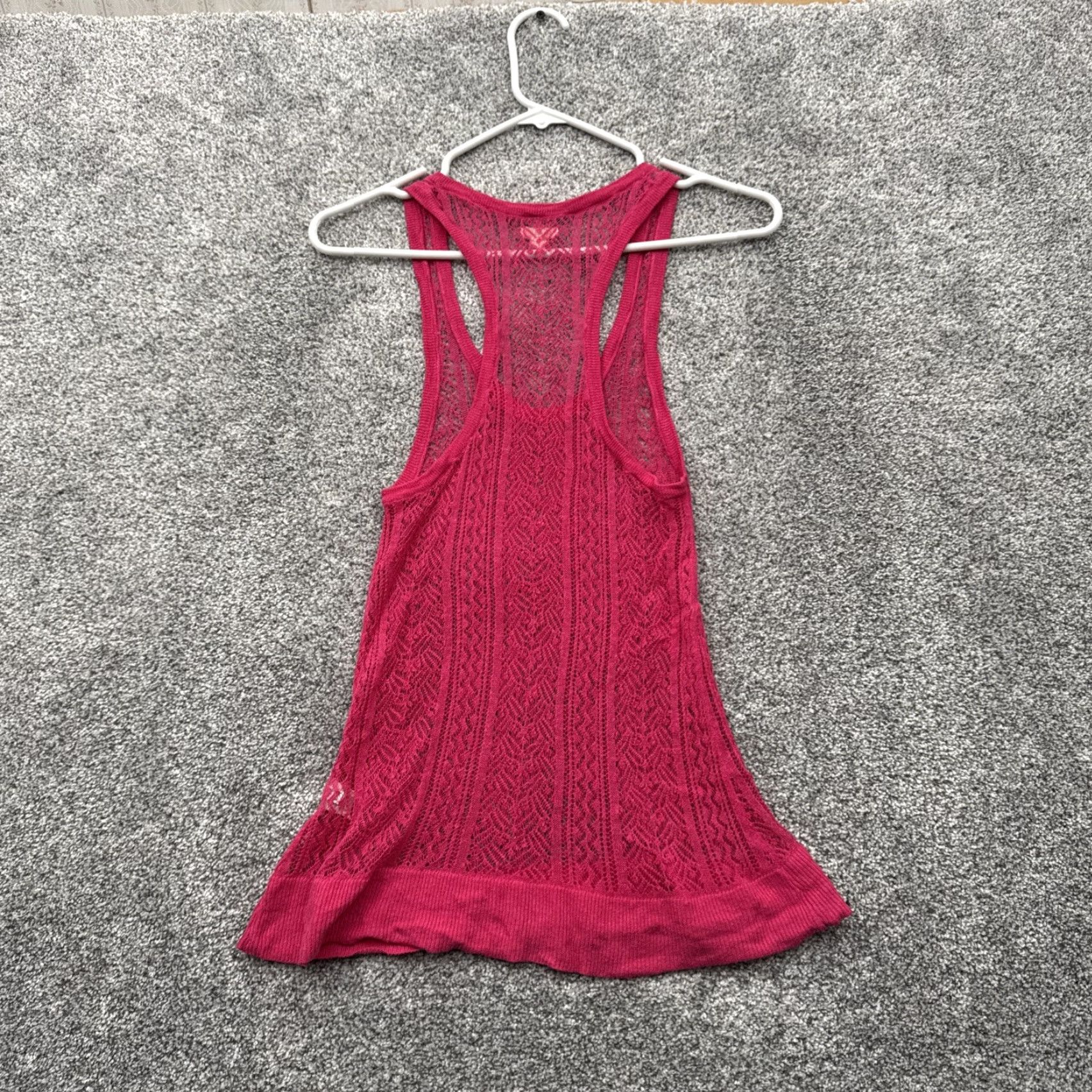 Vintage Aerie Tank Top Women M Pink Linen Rayon Crochet Sheer Boho Fairy Cottage Festival 90s? Size M / US 6-8 / IT 42-44 - 7 Thumbnail