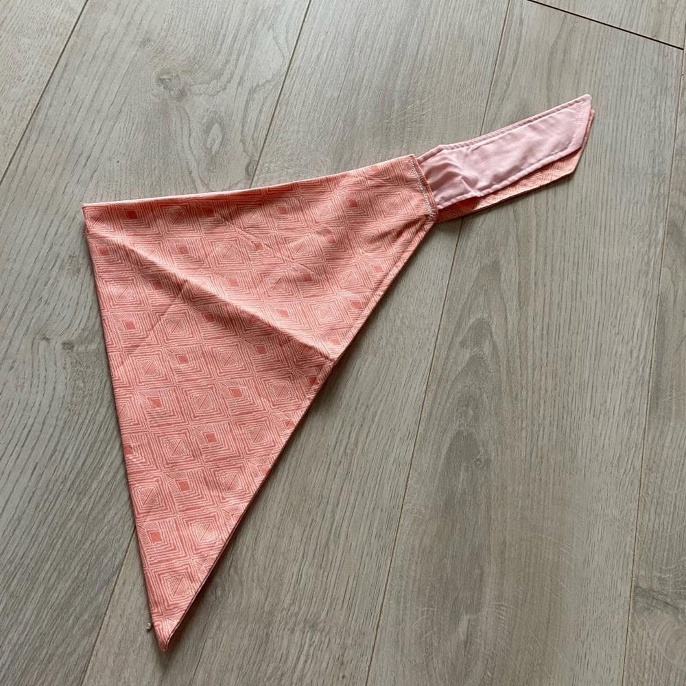 Designer Pink Patterned Dog Bandana with Matching Scrunchie Size ONE SIZE - 3 Thumbnail
