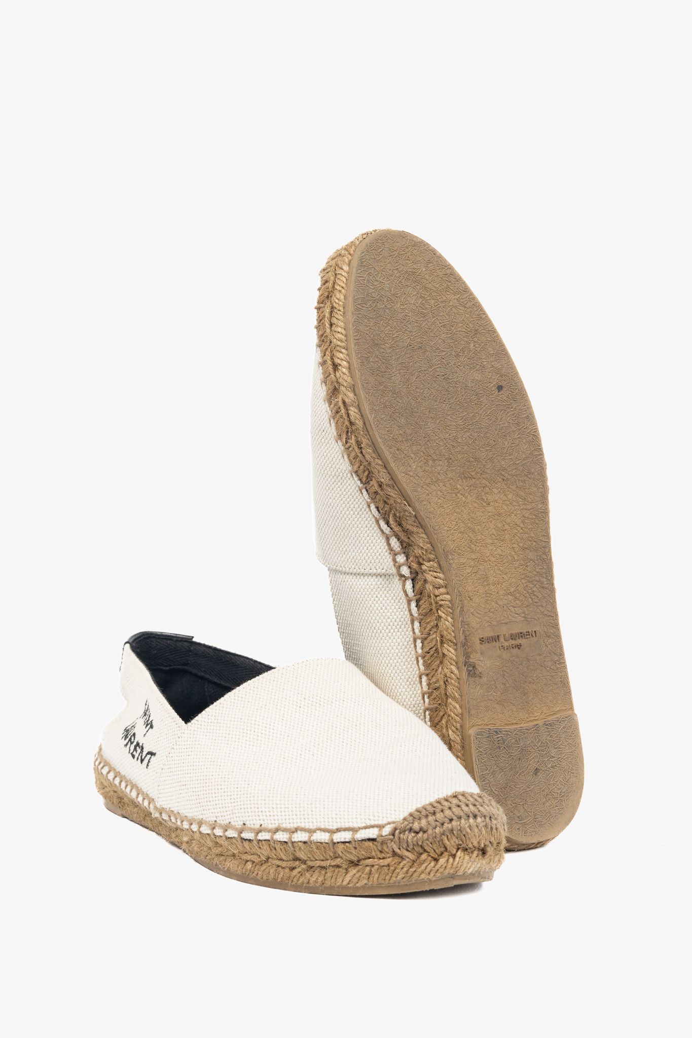 Saint Laurent Paris Saint Laurent Canvas Embroidered-Logo Flat Espadrilles Size US 5 / IT 35 - 4 Thumbnail