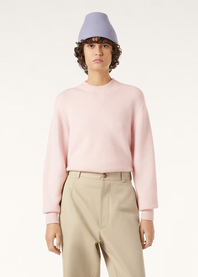Loro Piana os11x0326 FAQ9314 Classic Crewneck Sweater in Pale Baby Rose Size M / US 6-8 / IT 42-44 - 4 Thumbnail