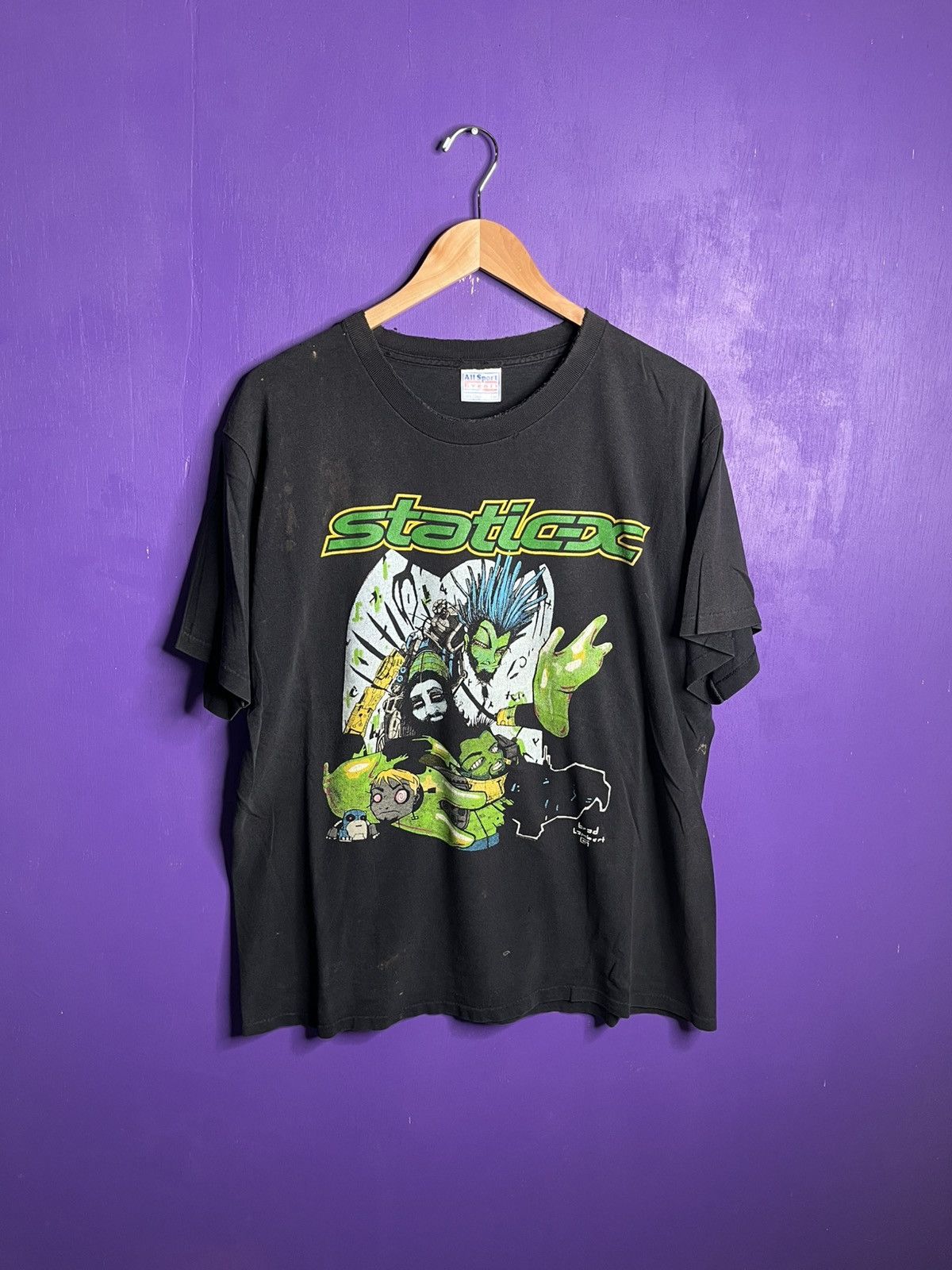 Band Tees × Vintage Vintage 90s Static-X grind on it tour t-shirt Size US L / EU 52-54 / 3 - 1 Thumbnail