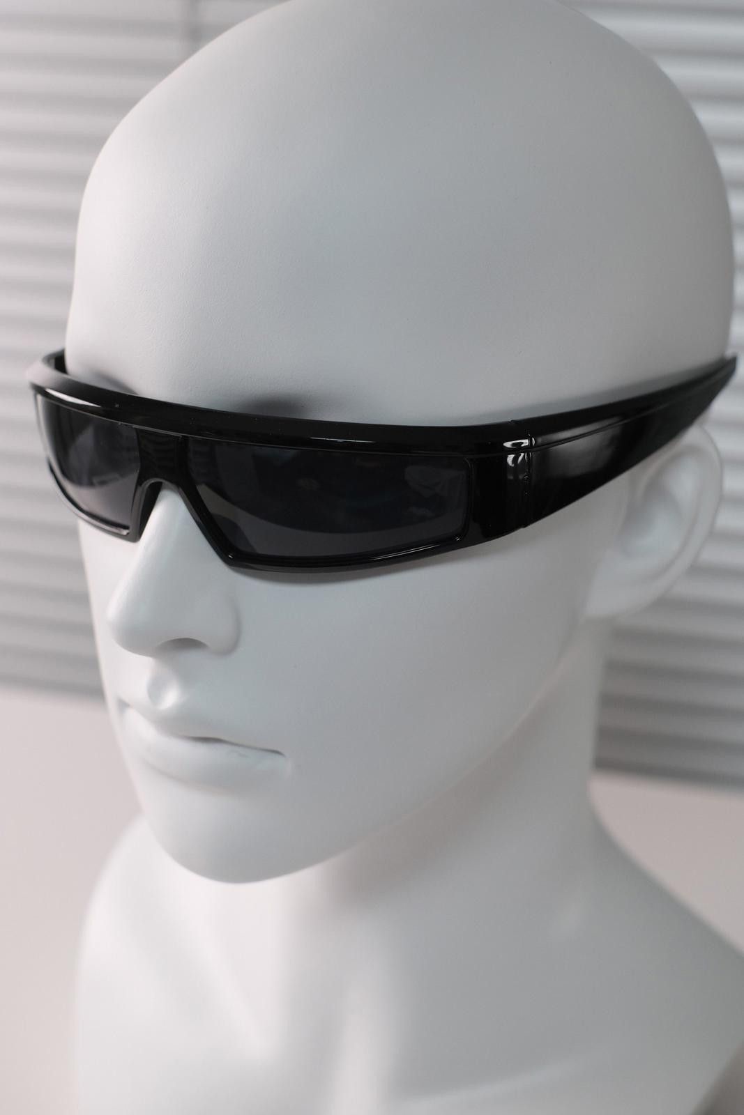 Other Y2k Avant Garde Futuristic Black Rectangle Sunglasses Unisex Size ONE SIZE - 3 Thumbnail