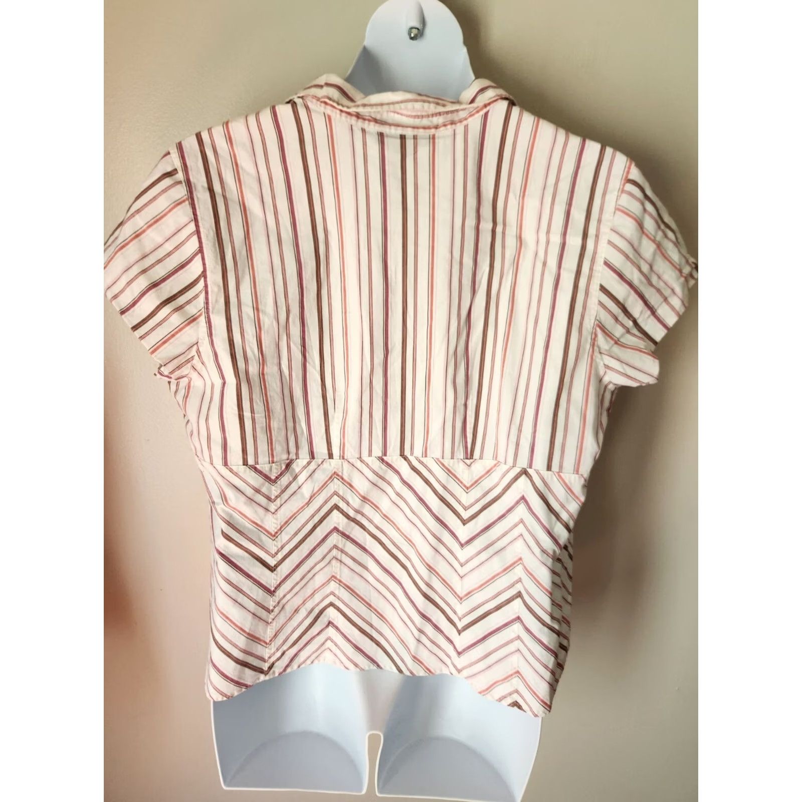 Style & Co Style & Co Woman Button-Up Shirt Cap Sleeve Striped Multicolor 20W Plus Size Women Clothing Shirt Top Casual Business Flexible Stretch XS? Size 3XL / US 20-22 - 4 Thumbnail