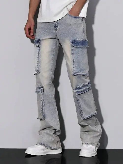 Designer × Japanese Brand × Vintage washed faded cleanfit yuppie bootcut cargo pants Size US 34 / EU 50 - 3 Thumbnail