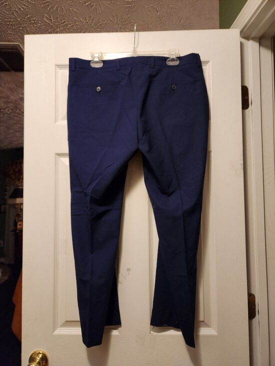 Cole Haan Cole haan men's blue 95%wool dress pants size: 35/27 Size 34S - 2 Thumbnail