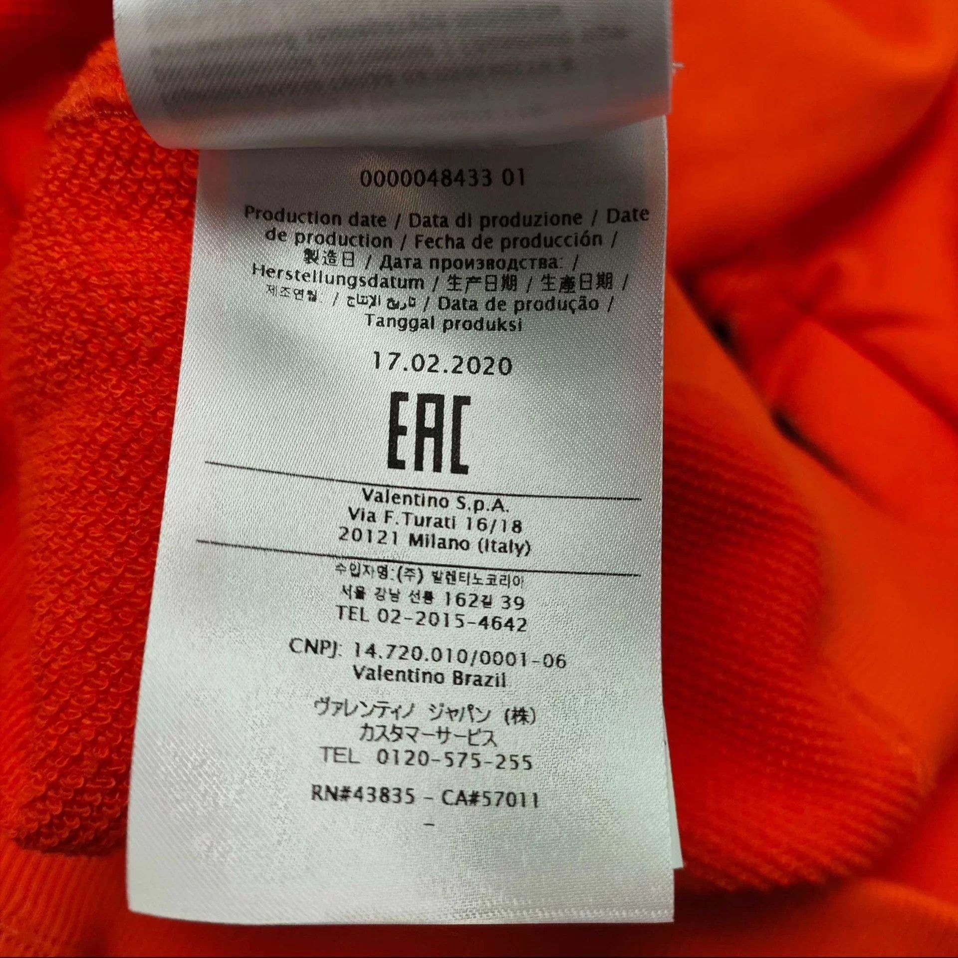Valentino Valentino Men's Sweatshirt 180/100 Orange Size US L / EU 52-54 / 3 - 4 Thumbnail