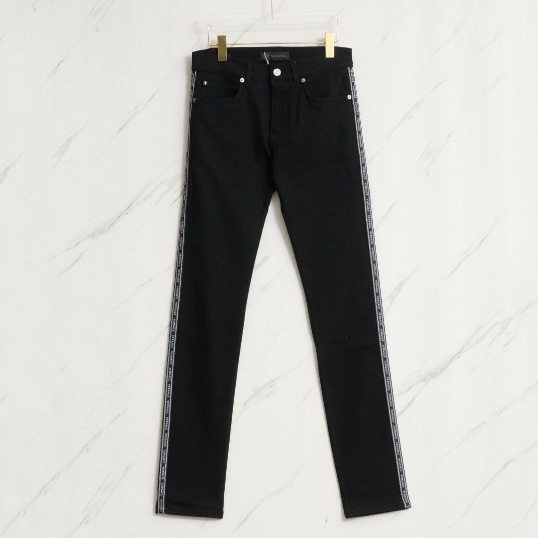 Versace Versace Men's Logo Side Stripe Jeans Size US 29 - 1 Thumbnail