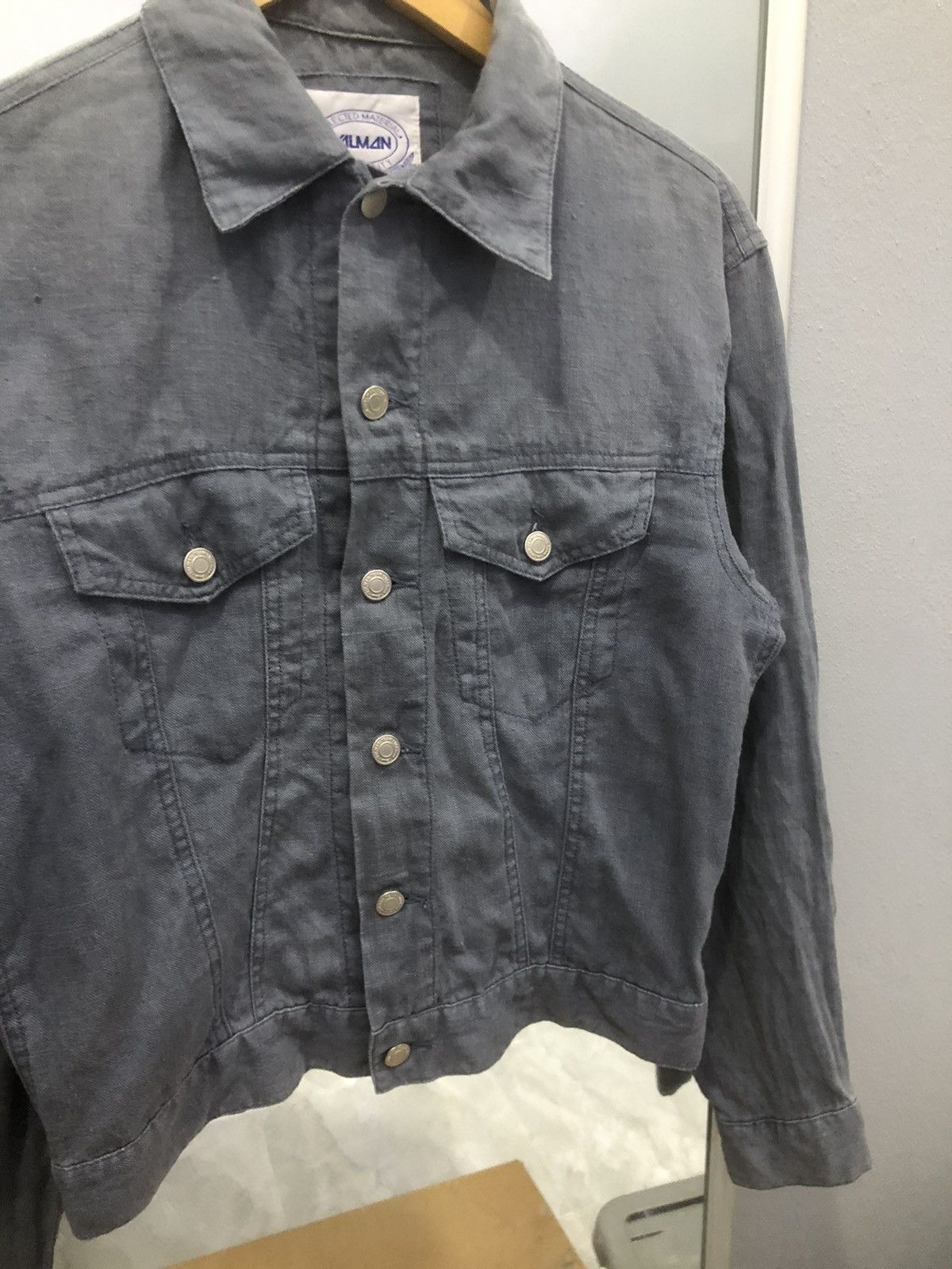 Japanese Brand Valman Japan 100% Linen Denim Style Trucker Jacket Size US XS / EU 42 / 0 - 5 Thumbnail