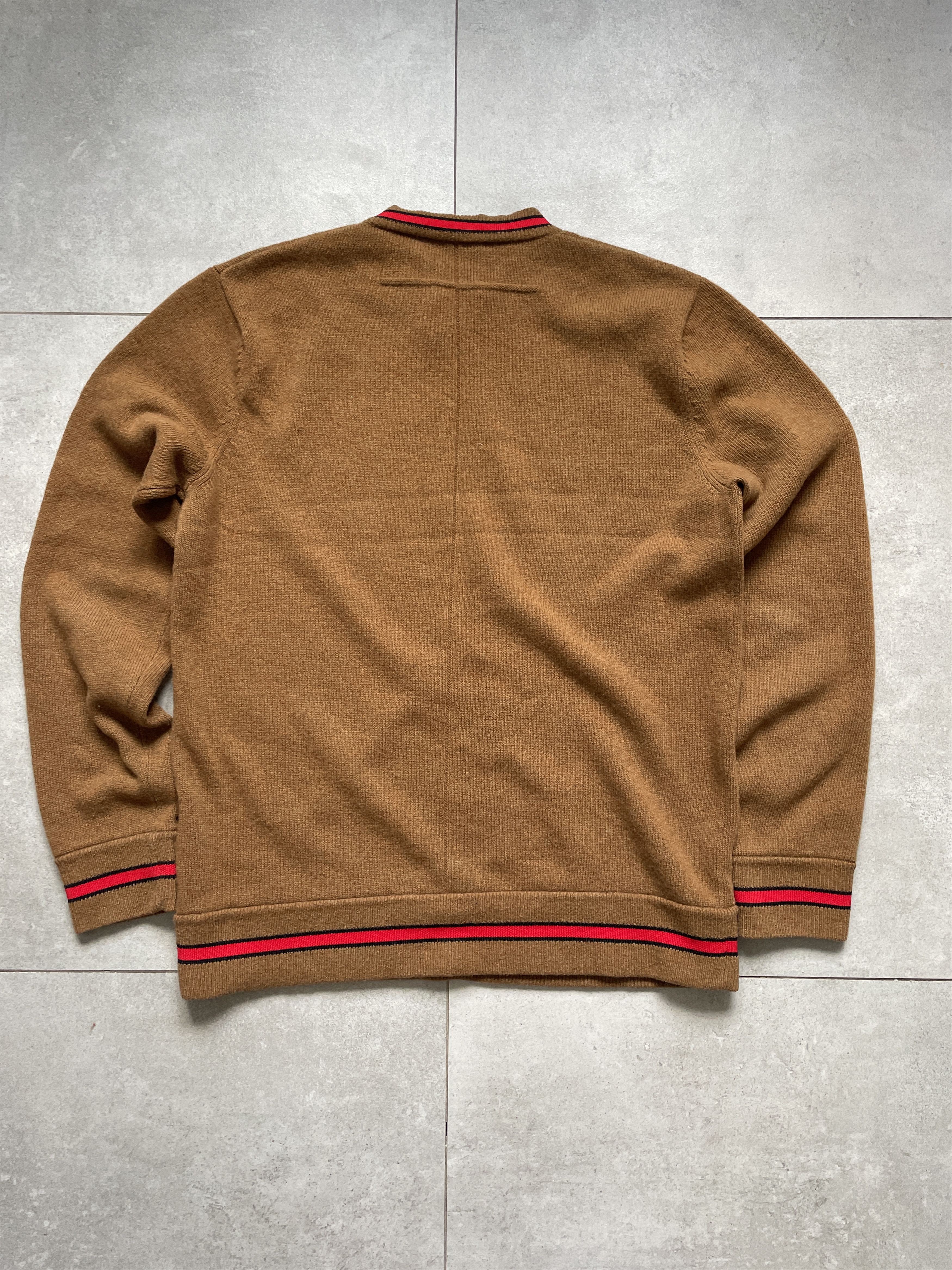 Givenchy GIVENCHY BROWN RED STRIPE WOOL SLIM FIT SWEATER Size US L / EU 52-54 / 3 - 2 Thumbnail