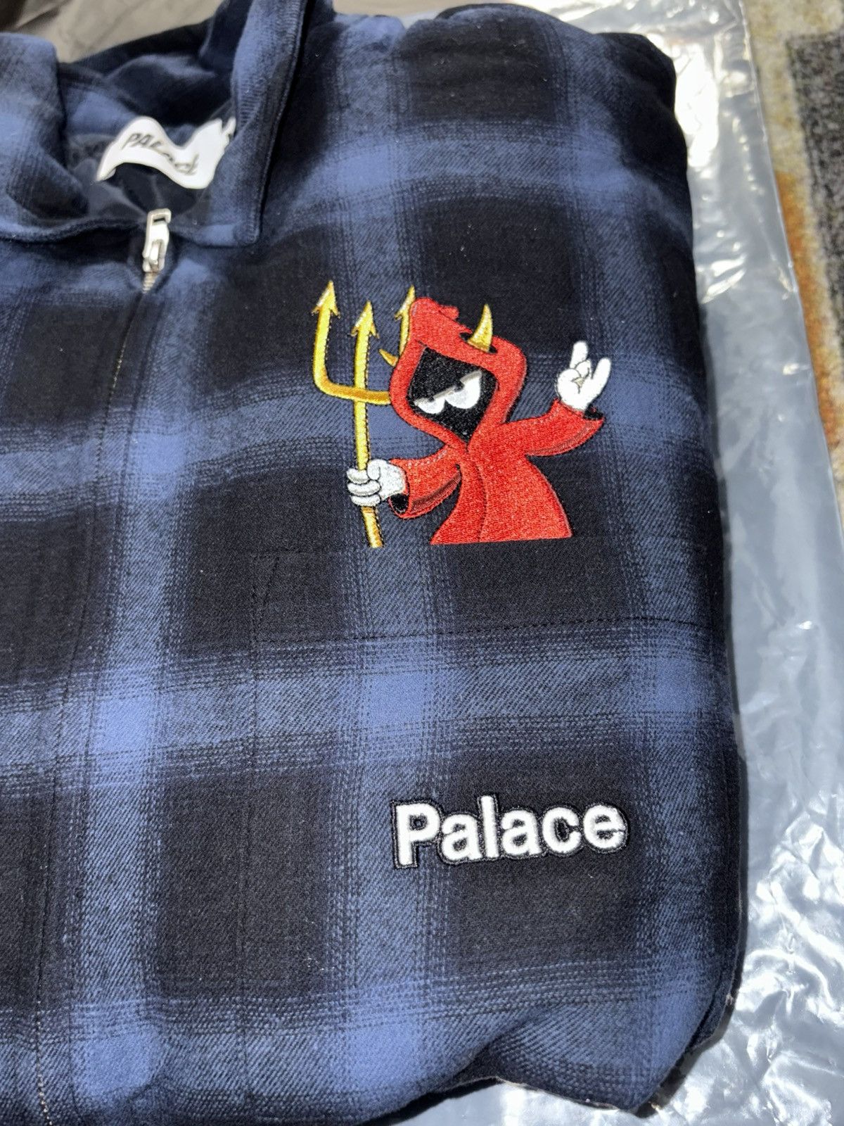 トップス PALACE Zip Up Shirt Navy L Palace Zip Up Shirt Navy - www.ice4pros.com.br