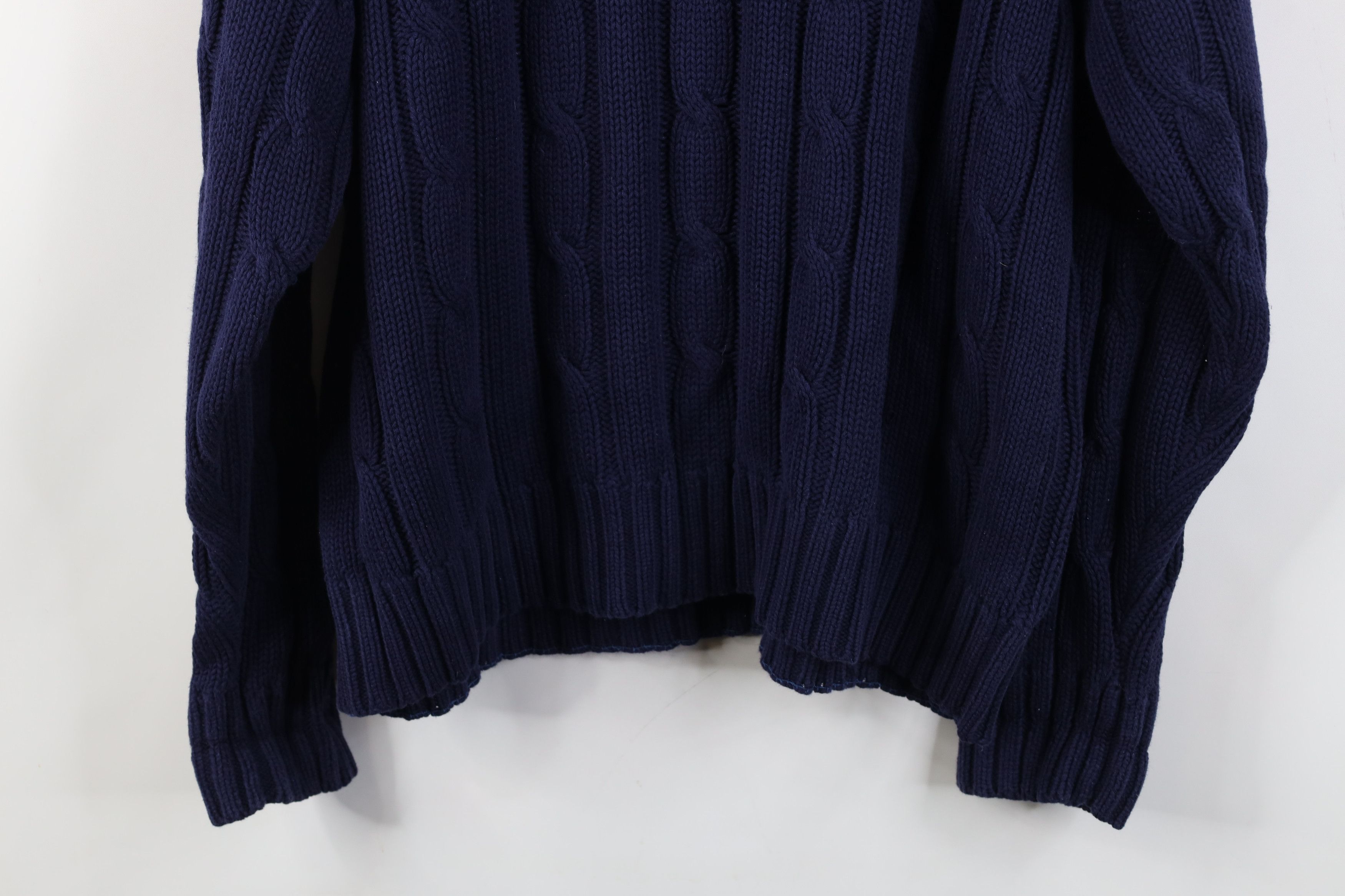 Eddie Bauer Vintage 90s Eddie Bauer Cable Knit Sweater Blue Cotton Size US XL / EU 56 / 4 - 10 Thumbnail