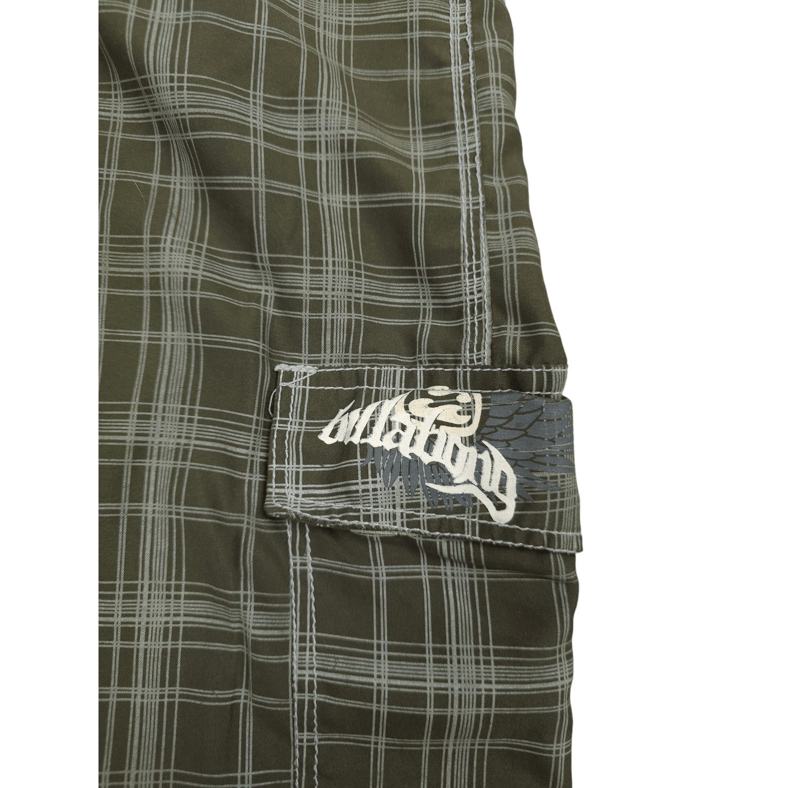 Billabong 💎 Vtg 90s Billabong Green Spell out Logo Checked Shorts 36 Size US 36 / EU 52 - 4 Thumbnail