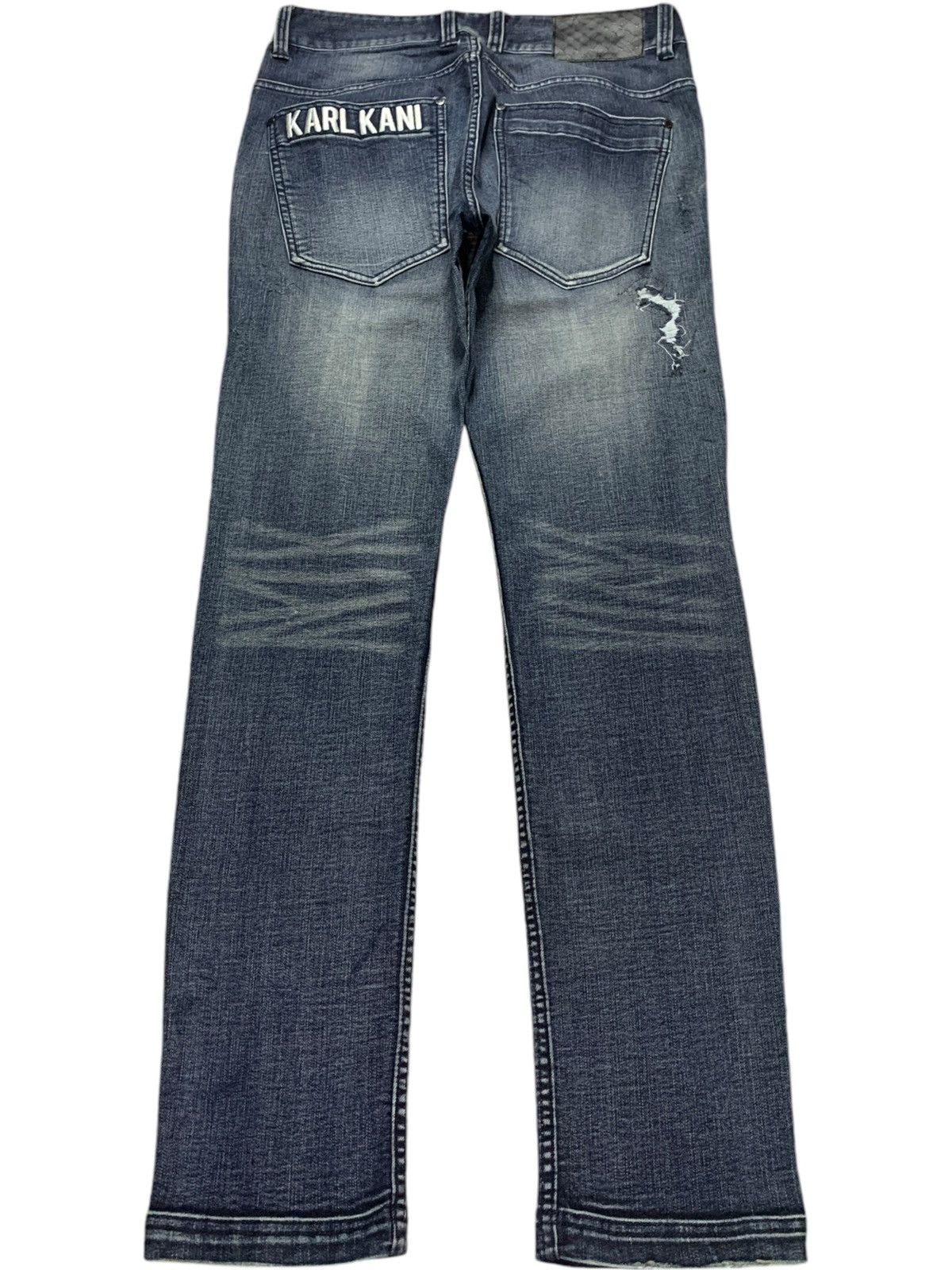 Japanese Brand × Karl Kani Vintage Japanese Karl Kani Faded Rip Slim Distressed Jeans Size US 32 / EU 48 - 2 Thumbnail