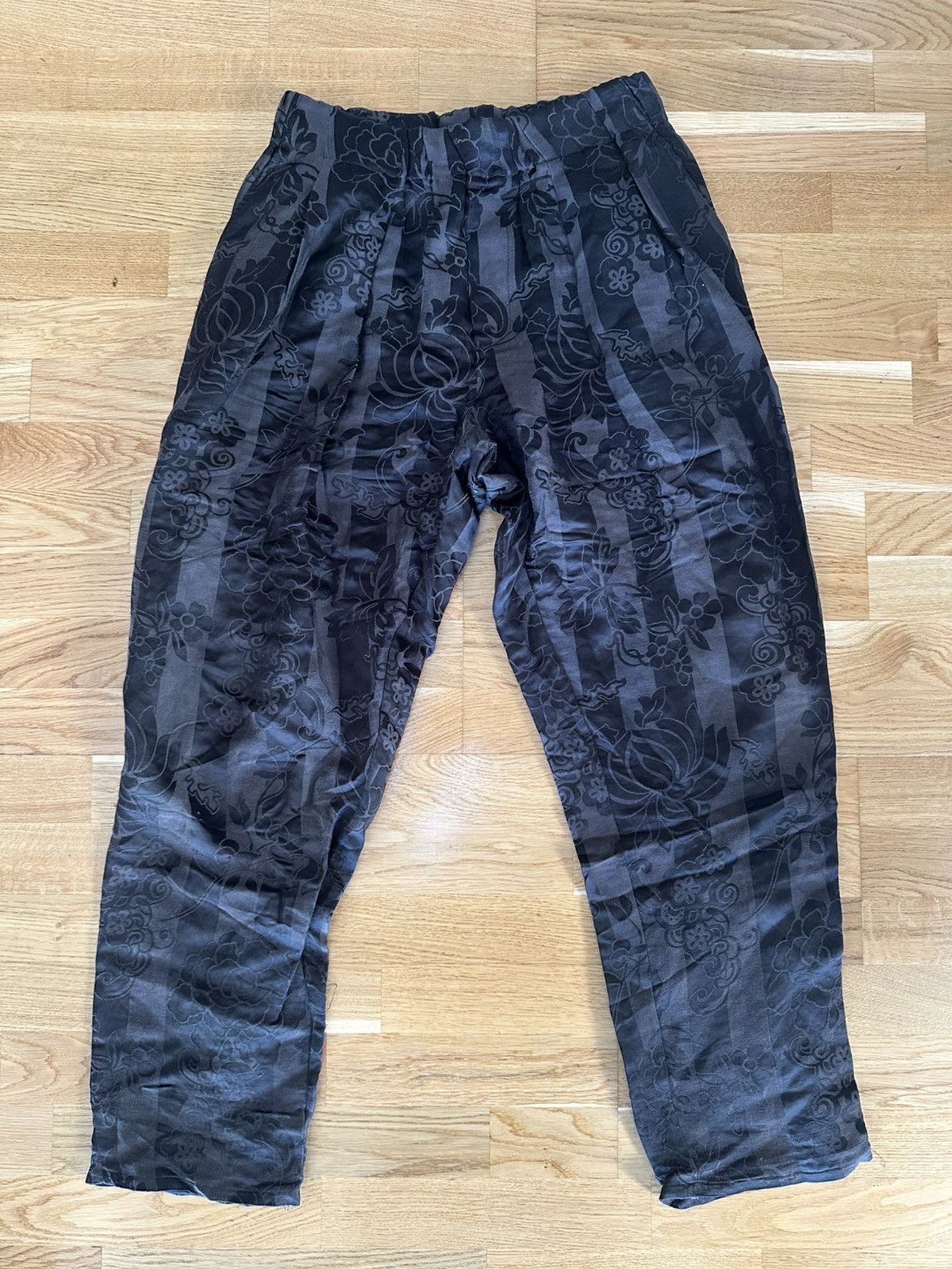 Haider Ackermann Brown Floral Elastic Waist Pants Size US 32 / EU 48 - 2 Thumbnail