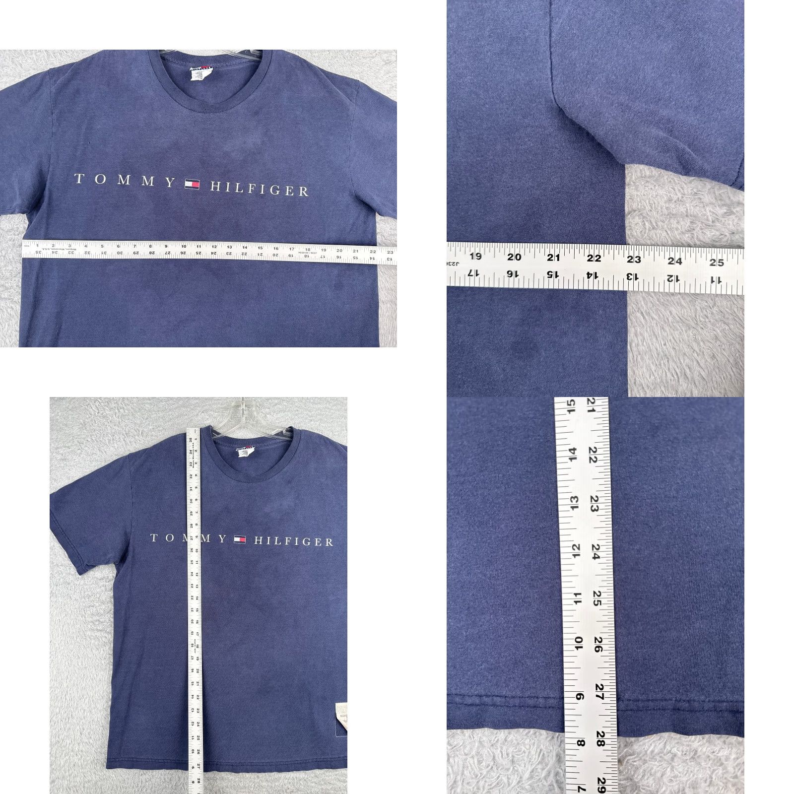 Tommy Hilfiger VINTAGE Tommy Hilfiger Shirt Men L Blue Crew Neck Short Sleeve 100% Cotton Embroidered Logo American Classic 90s Mens Size US L / EU 52-54 / 3 - 8 Thumbnail