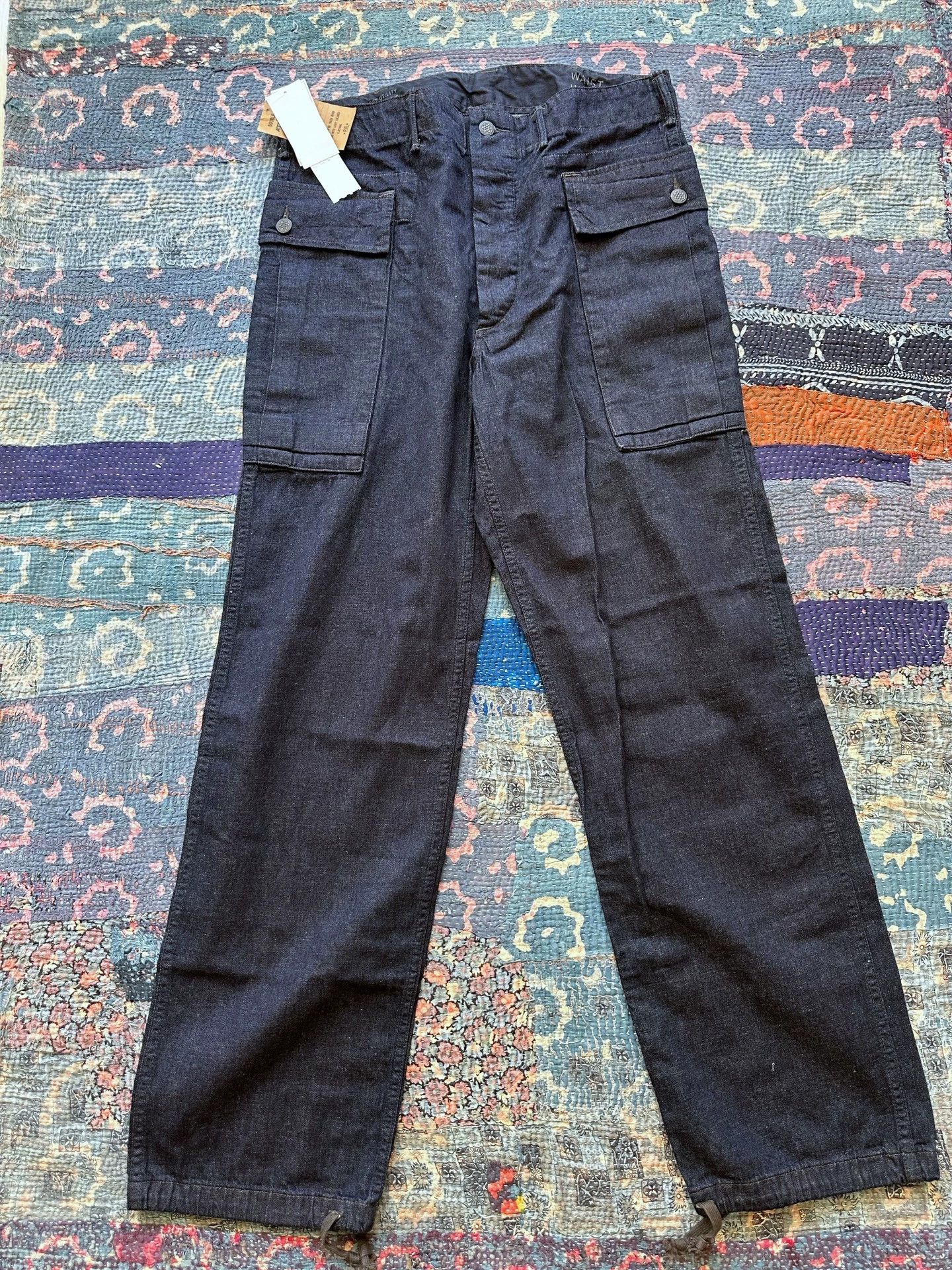 RRL Ralph Lauren RRL Navy CottonLinen BigPocket MilitaryPants 32x32 Size US 32 / EU 48 - 1 Thumbnail